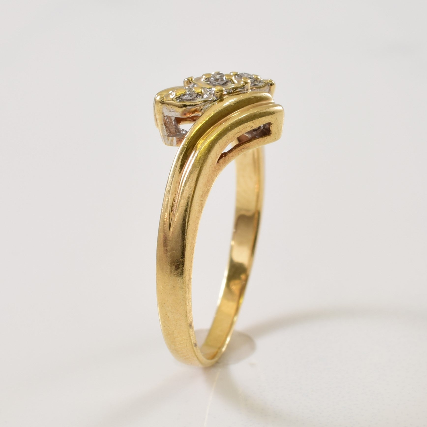 Three Stone Diamond Bypass Ring | 0.03ctw | SZ 6 |
