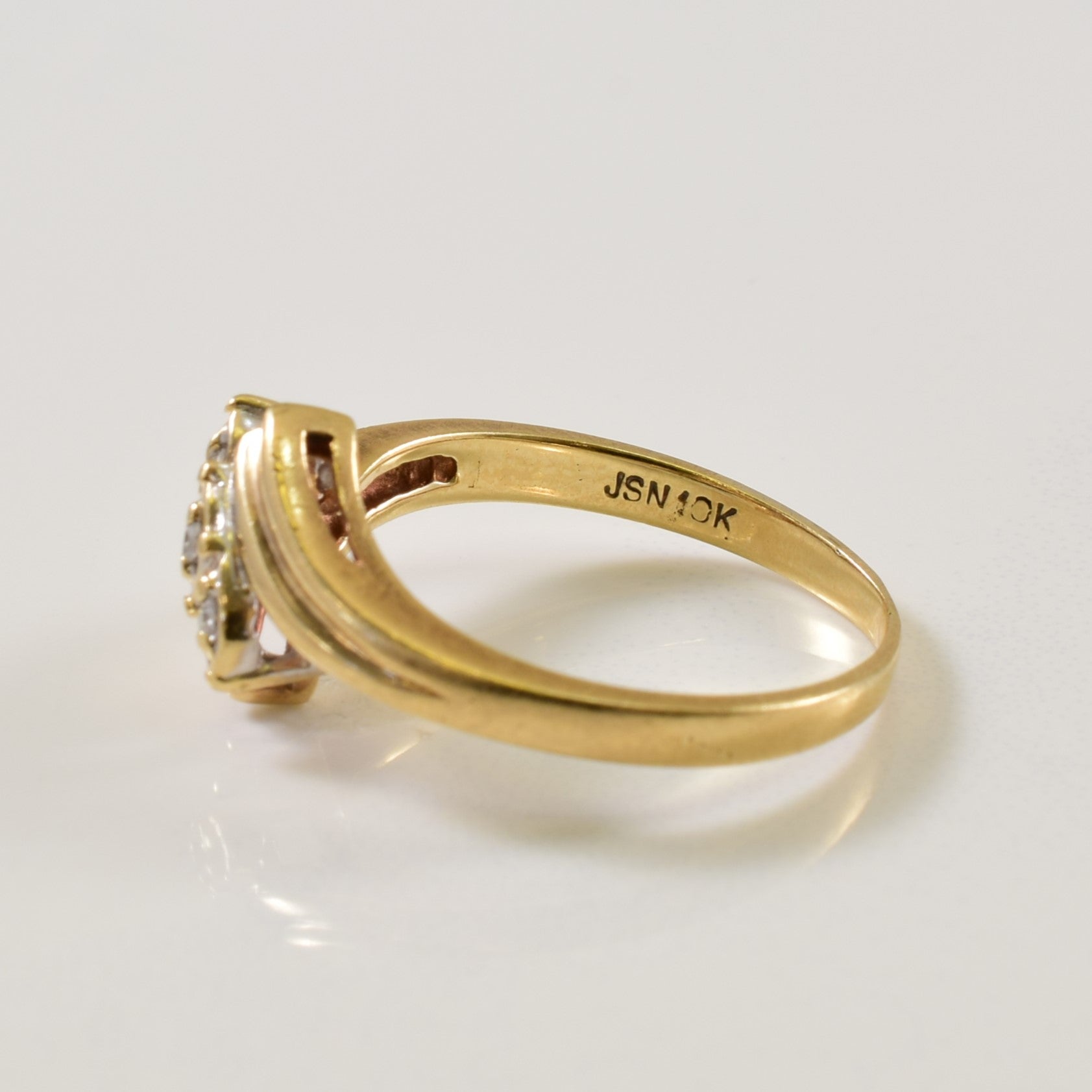 Three Stone Diamond Bypass Ring | 0.03ctw | SZ 6 |