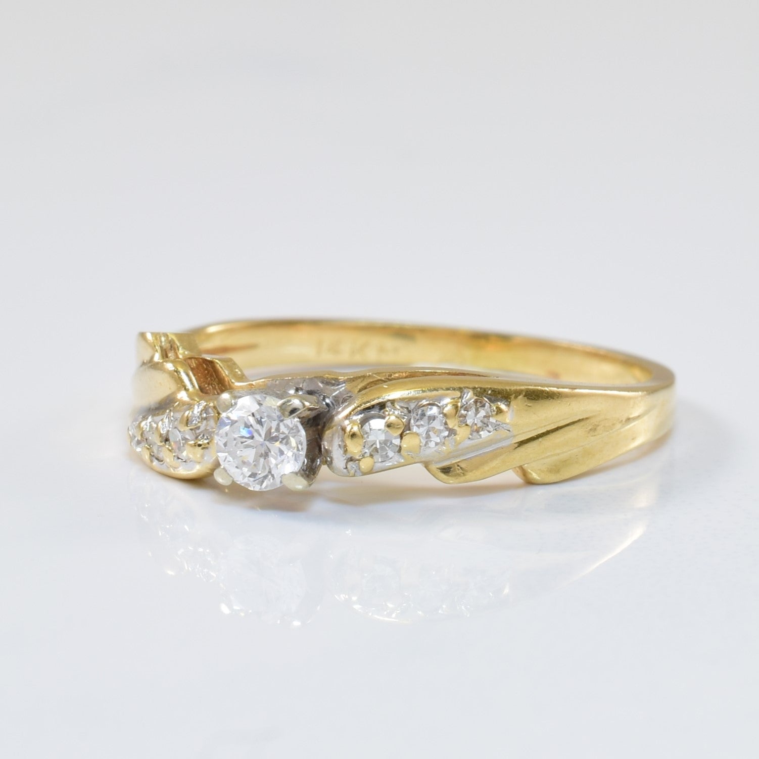 Diamond Bypass Ring | 0.16ctw | SZ 4.75 |