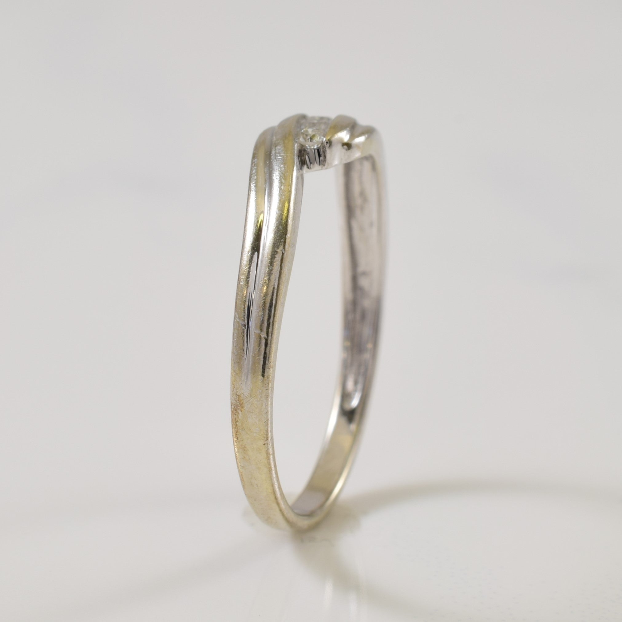 Three Stone Diamond Bypass Ring | 0.05ctw | SZ 7 |