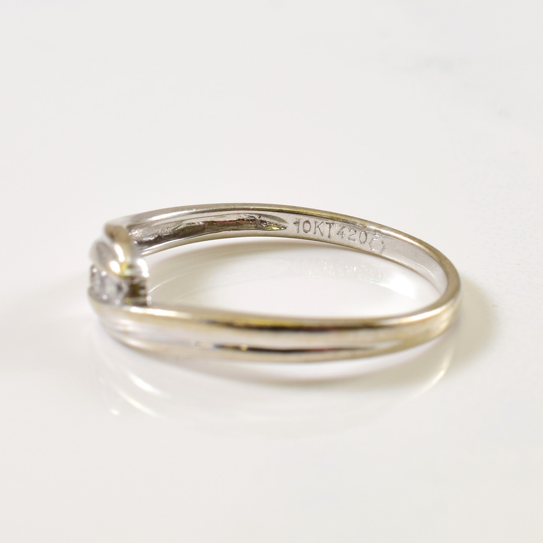 Three Stone Diamond Bypass Ring | 0.05ctw | SZ 7 |