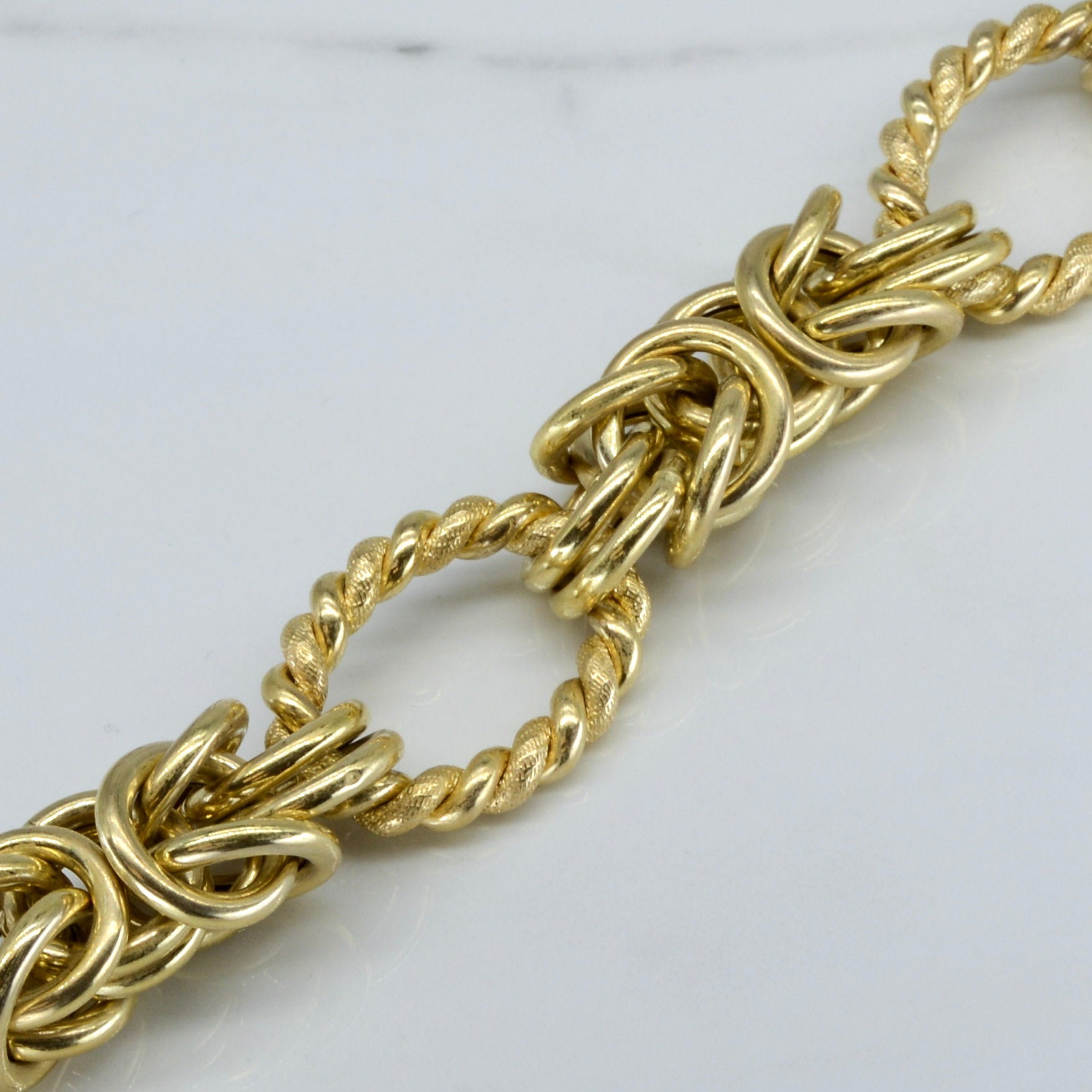 Chunky Fancy Chain Gold Bracelet | 8" |