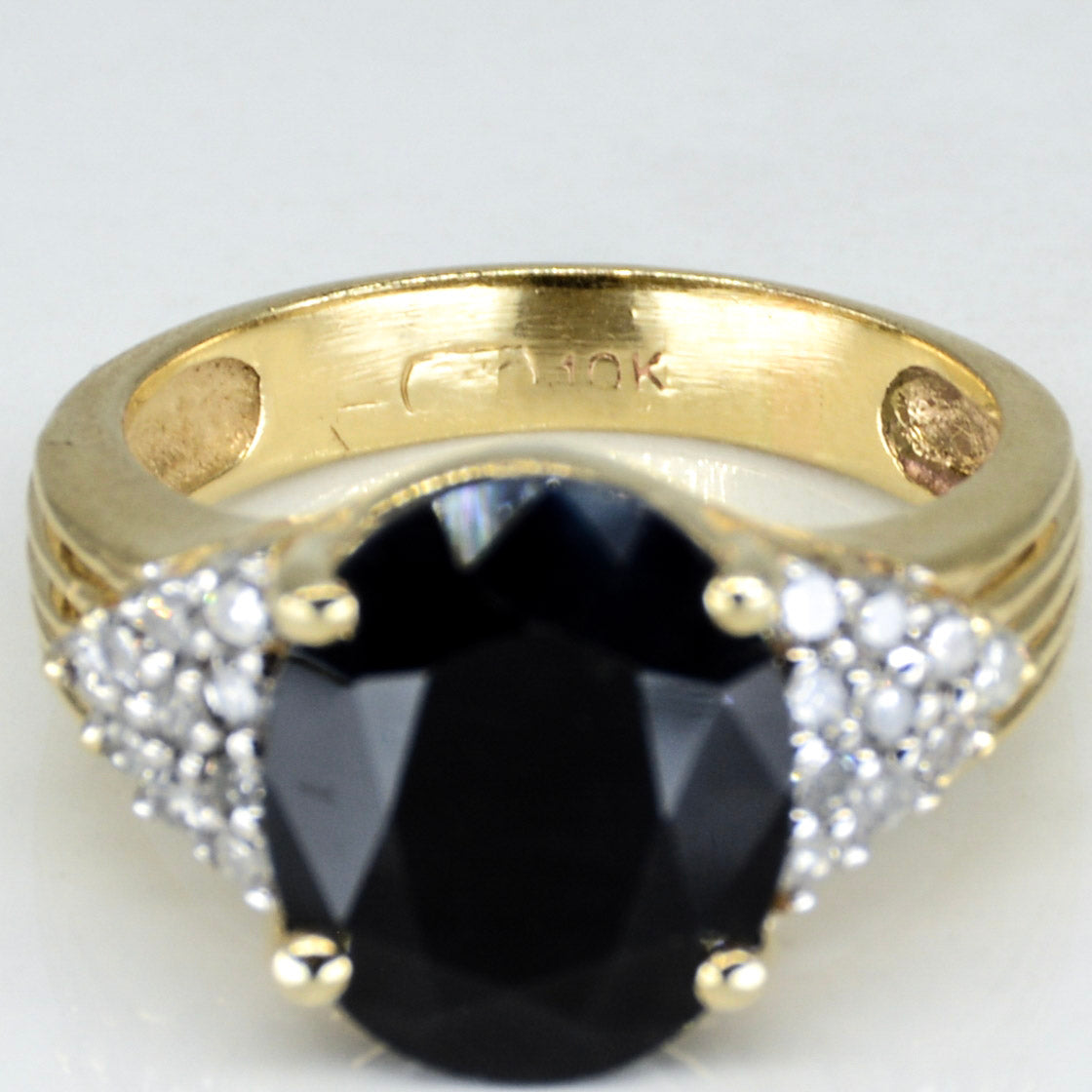 Blue Sapphire & Diamong Ring | 7.35ct, 0.40ctw | SZ 6.5 |