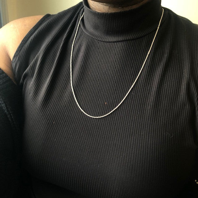 14k White Gold Twisted Helix Chain | 25" |