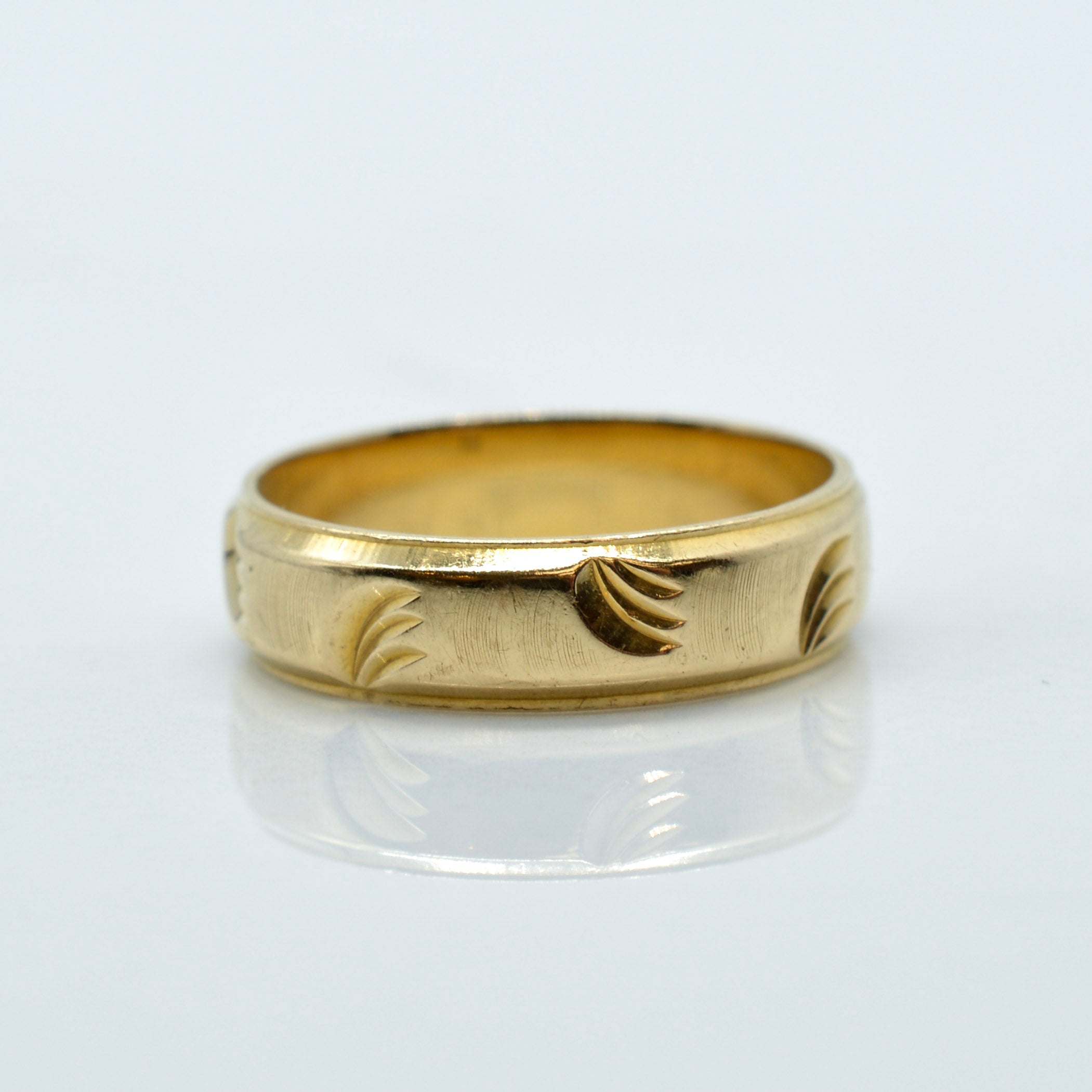 Yellow Gold Patterned Ring | SZ 7.25 |