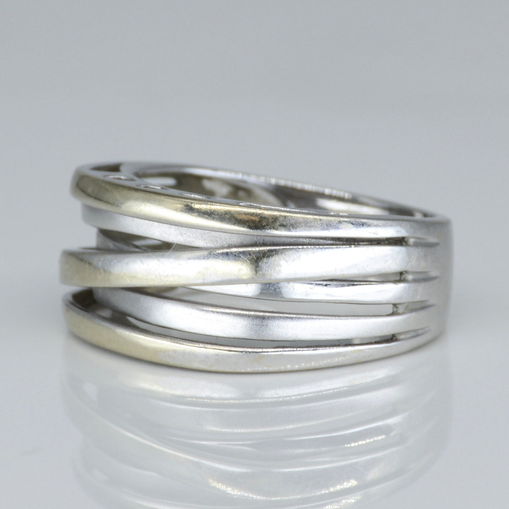 Layered Twist White Gold Ring | SZ 7.25 |