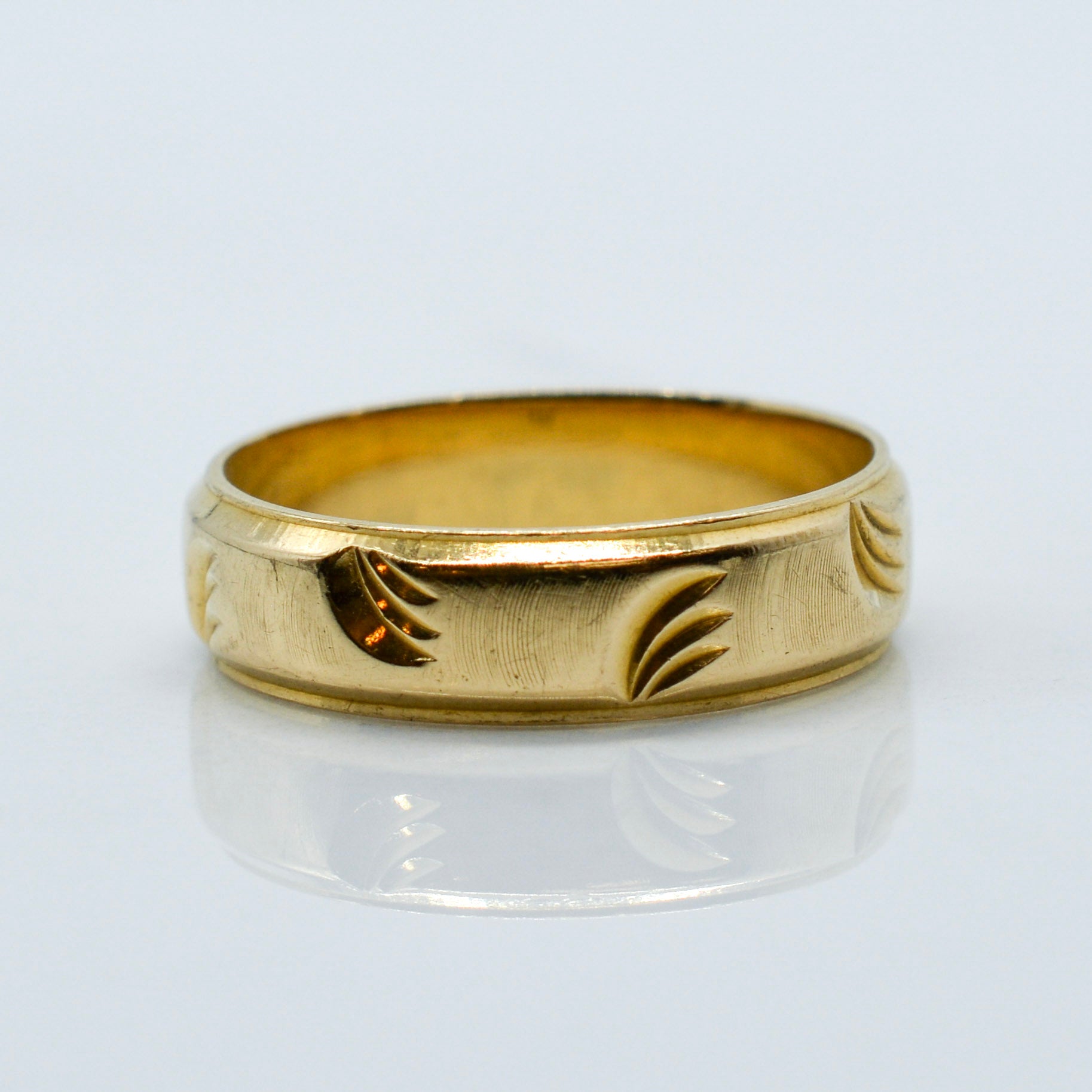 Yellow Gold Patterned Ring | SZ 7.25 |