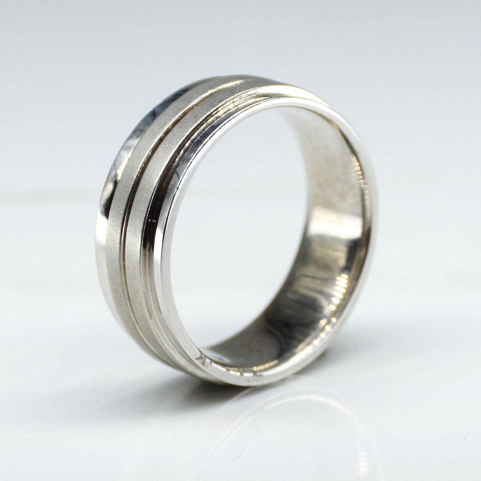 Beveled White Gold Band | SZ 10.25 |