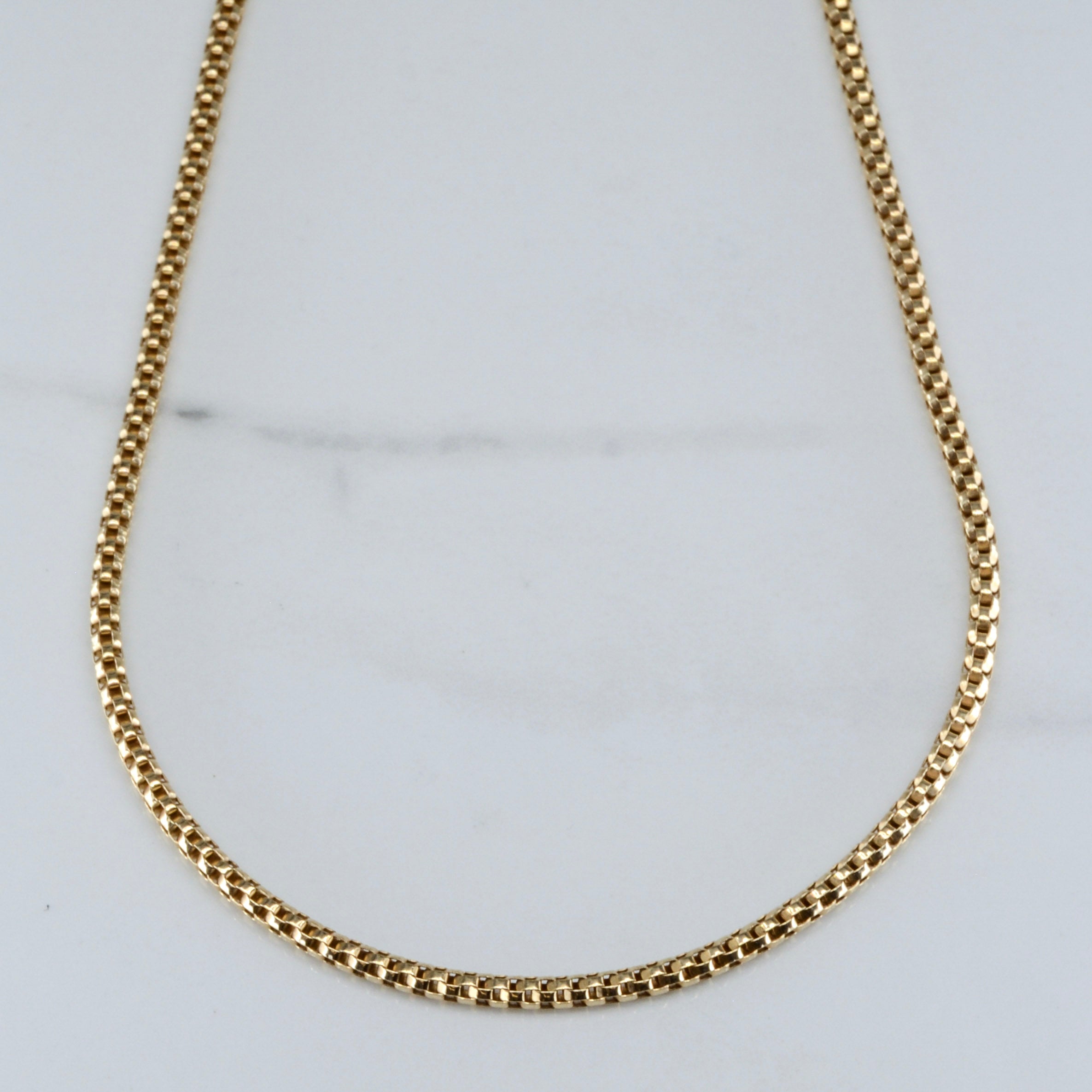 10k Yellow Gold Rounded Box Chain | 18" |