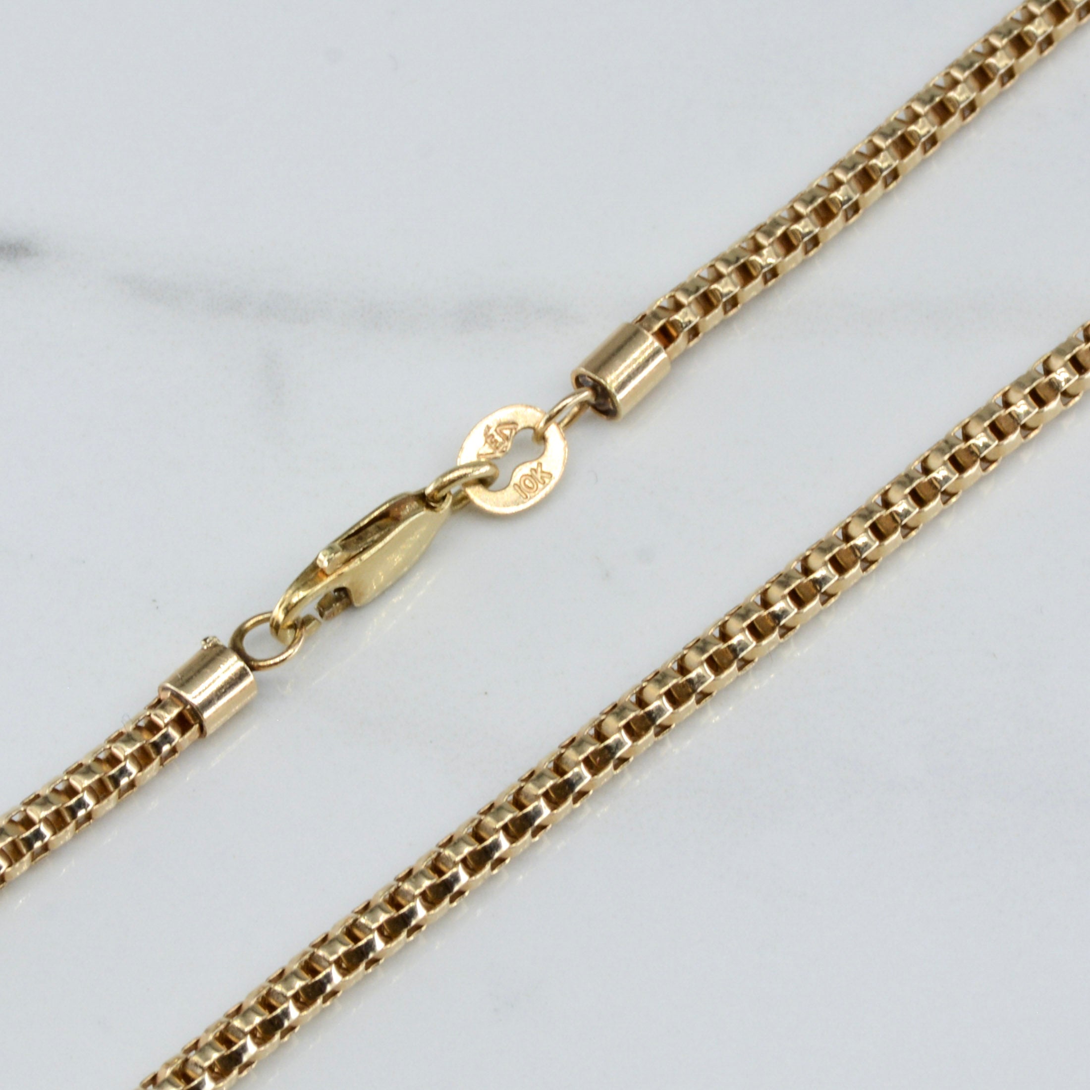 10k Yellow Gold Rounded Box Chain | 18" |