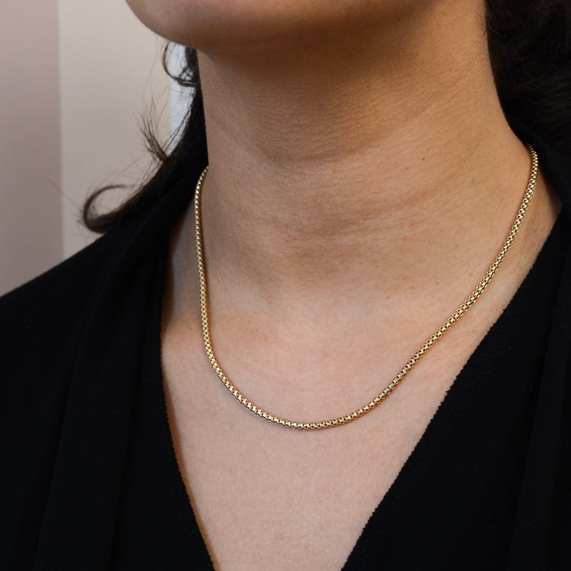 10k Yellow Gold Rounded Box Chain | 18" |