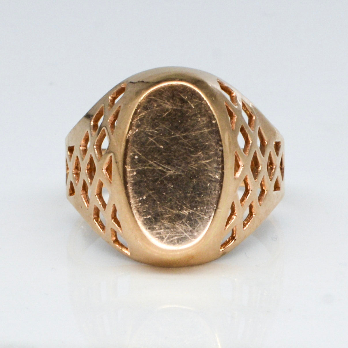 14k Yellow Gold Geometric Signet Ring | SZ 11 |