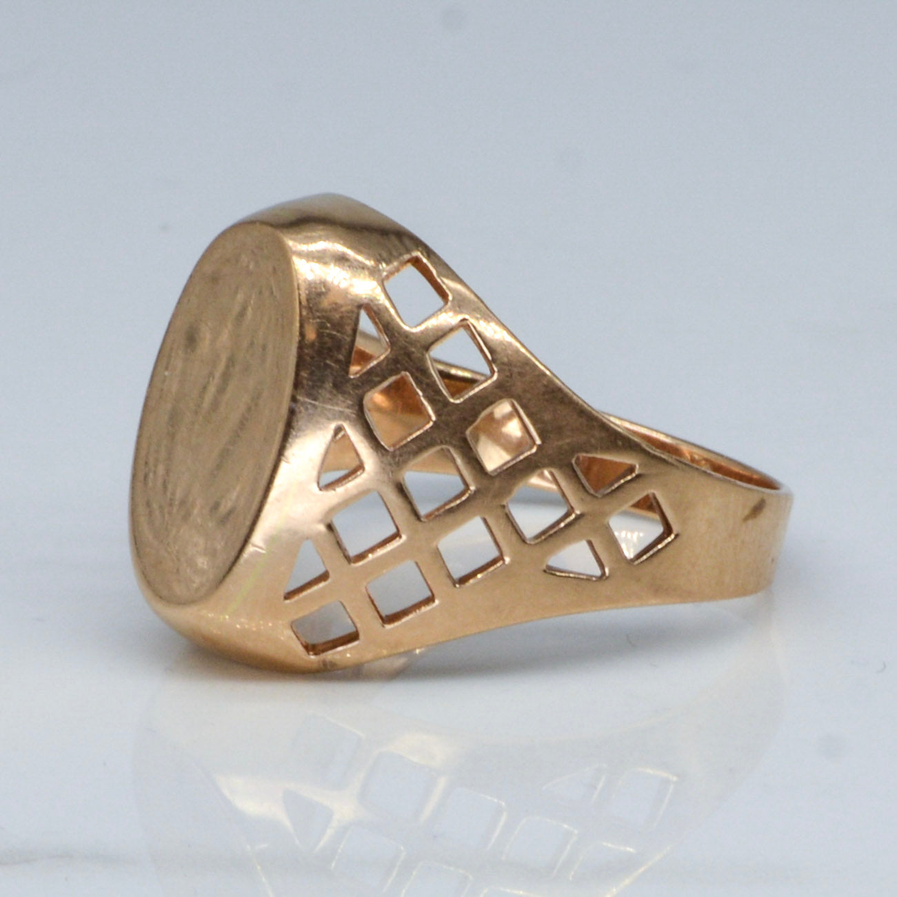 14k Yellow Gold Geometric Signet Ring | SZ 11 |