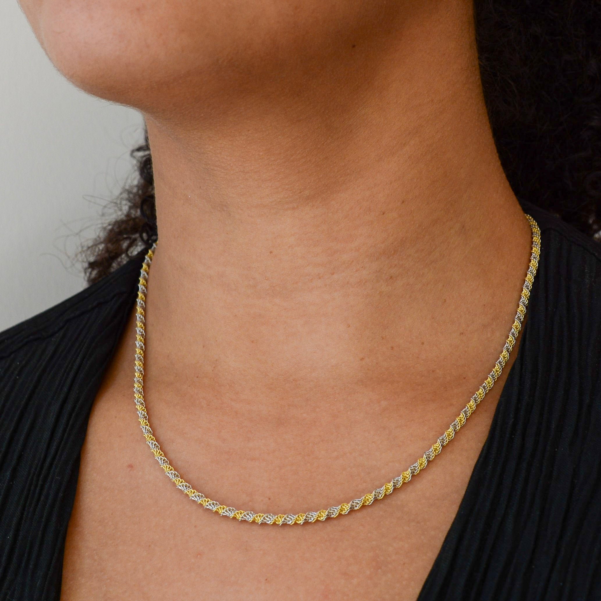 14k Two Tone Modified Rope Chain | 19" |