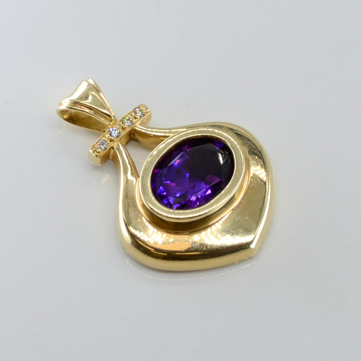 Unique Amethyst & Diamond Pendant | 0.06ctw, 4.28ct |