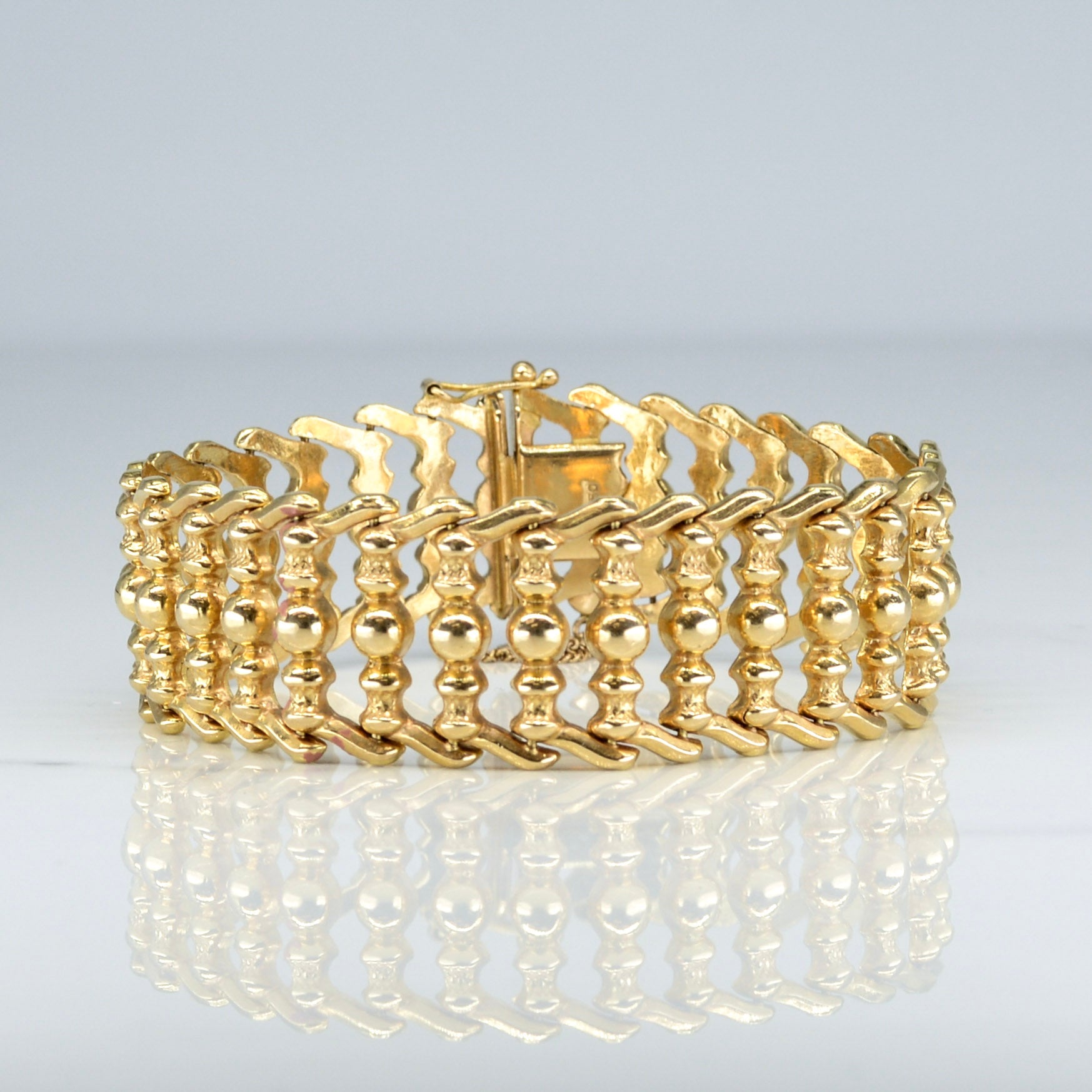 Yellow Gold Ornate Link Bracelet | 7" |