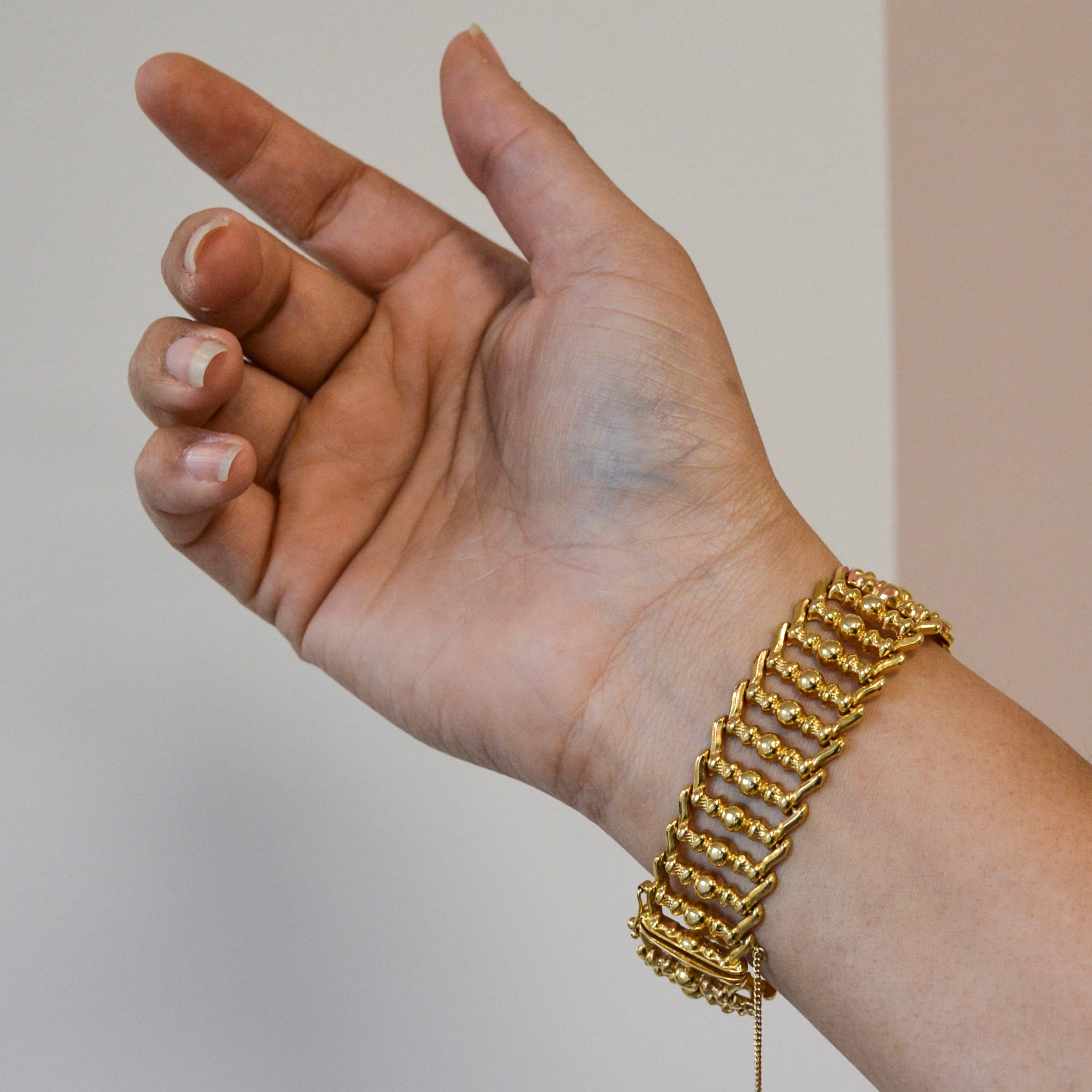 Yellow Gold Ornate Link Bracelet | 7" |