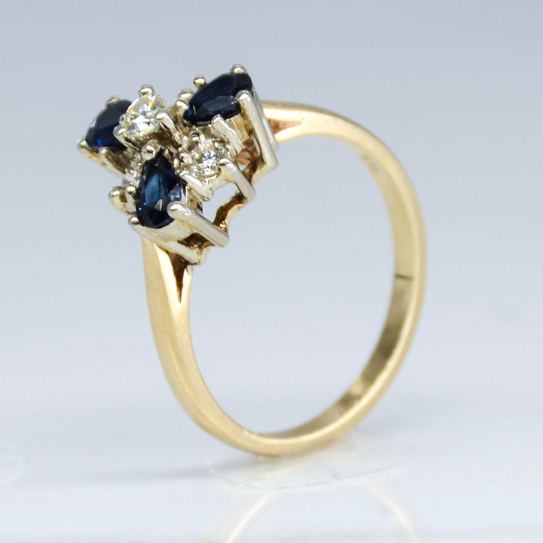 Yellow Gold Sapphire & Diamond Ring | 0.75ctw, 0.20ctw | SZ 6.5 |