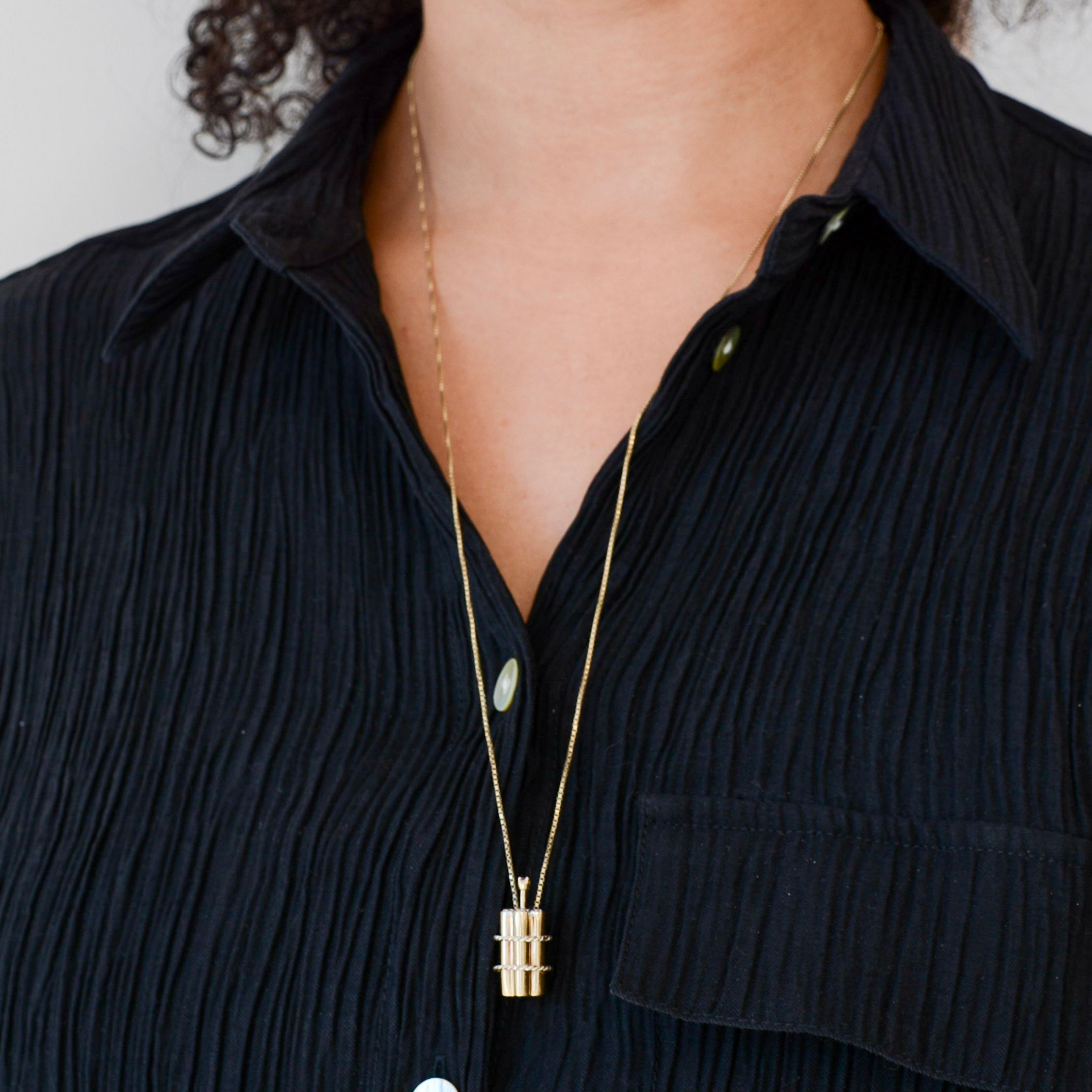 Ruby & Diamond Accented Dynamite Necklace | 27" |