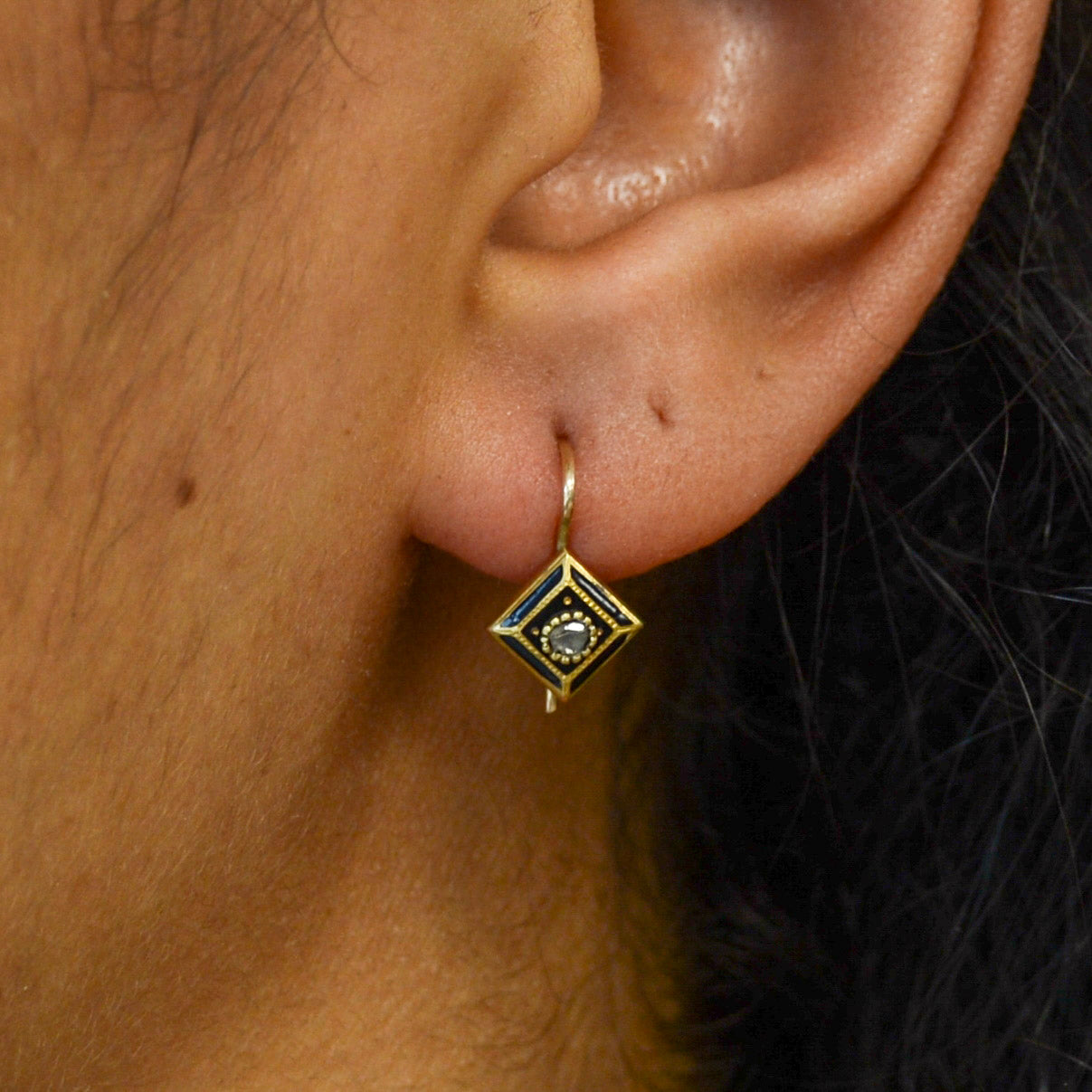 Early 1900s Rose Cut Diamond Earrings | 0.03ctw |