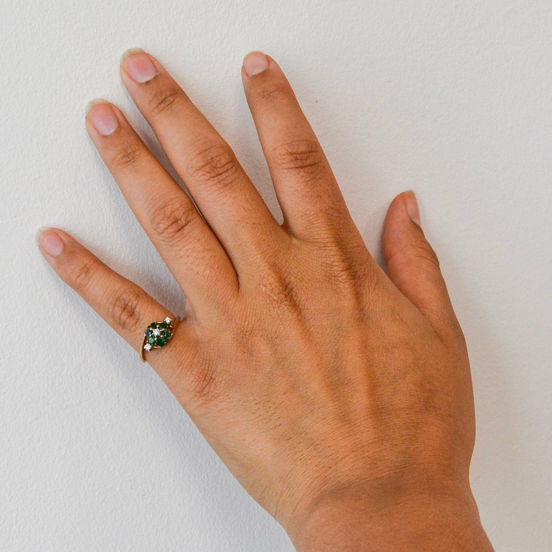 Emerald & Diamond Bypass Ring | 0.50ctw | SZ 6.75 |