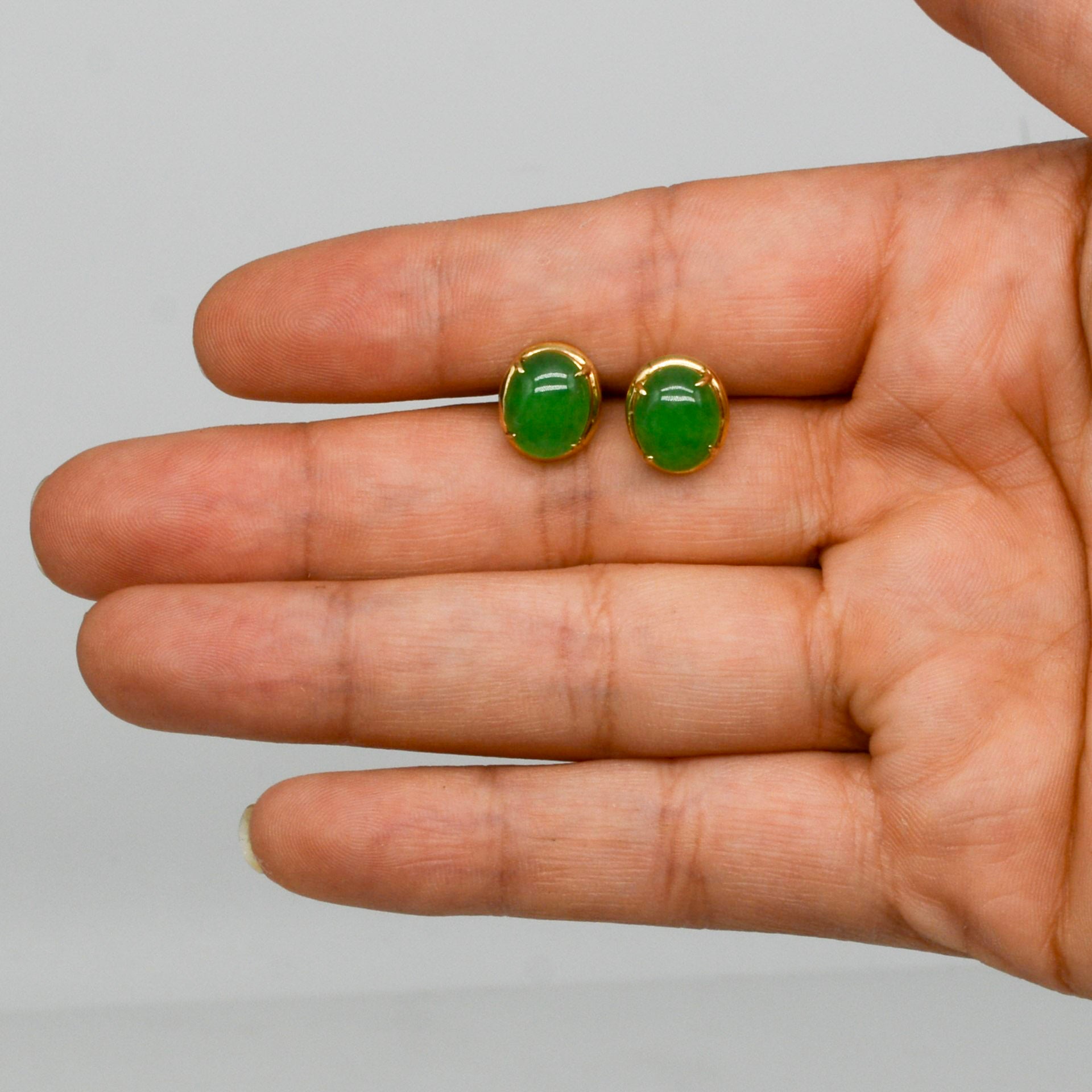 Dyed Green Quartzite Stud Earrings | 3.50ctw |