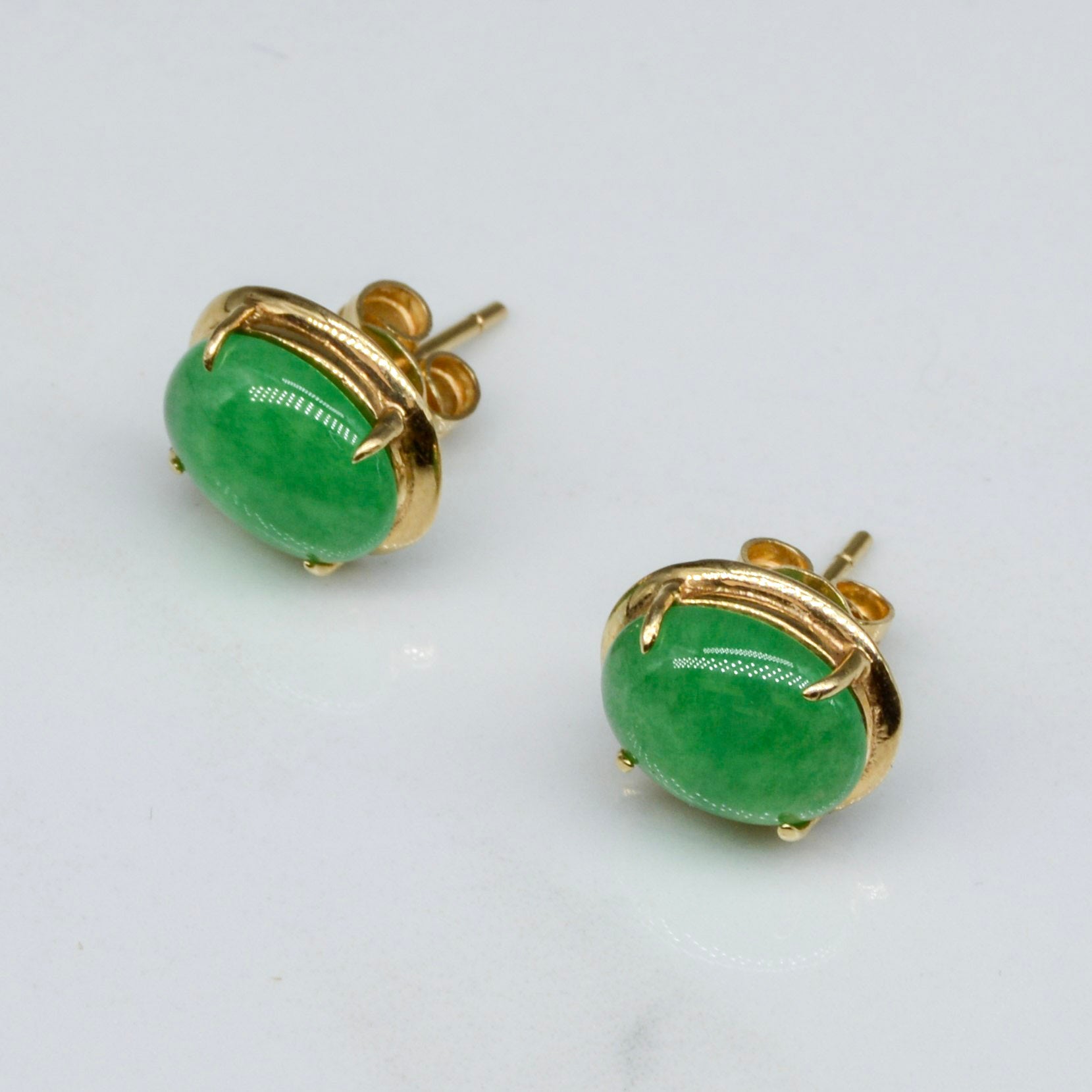 Dyed Green Quartzite Stud Earrings | 3.50ctw |