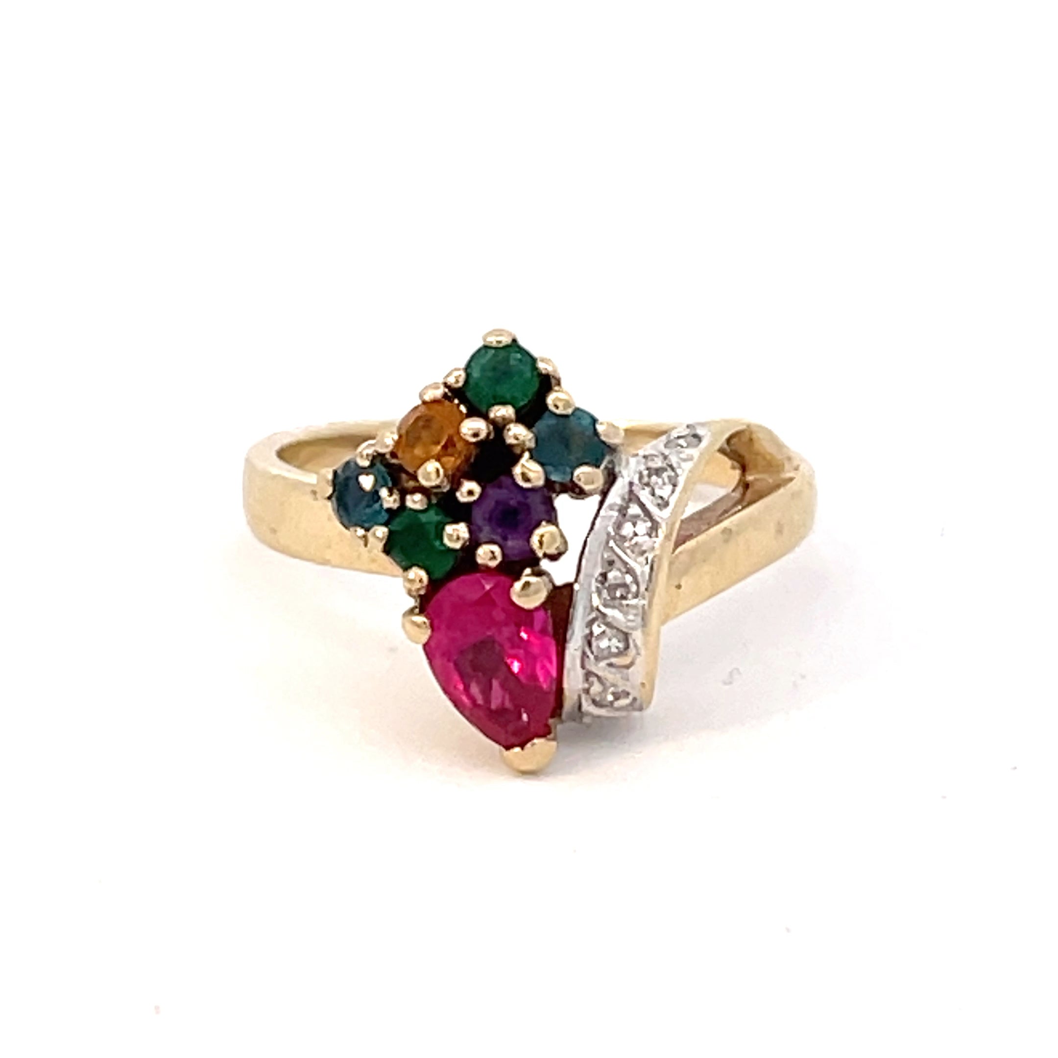 Bague cascade multi-pierres | 0,88 ct | Taille 5,5 |