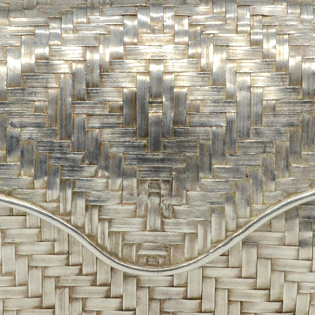 Sac à main tissé en argent sterling | 12,7 x 7,6 x 4,4 cm