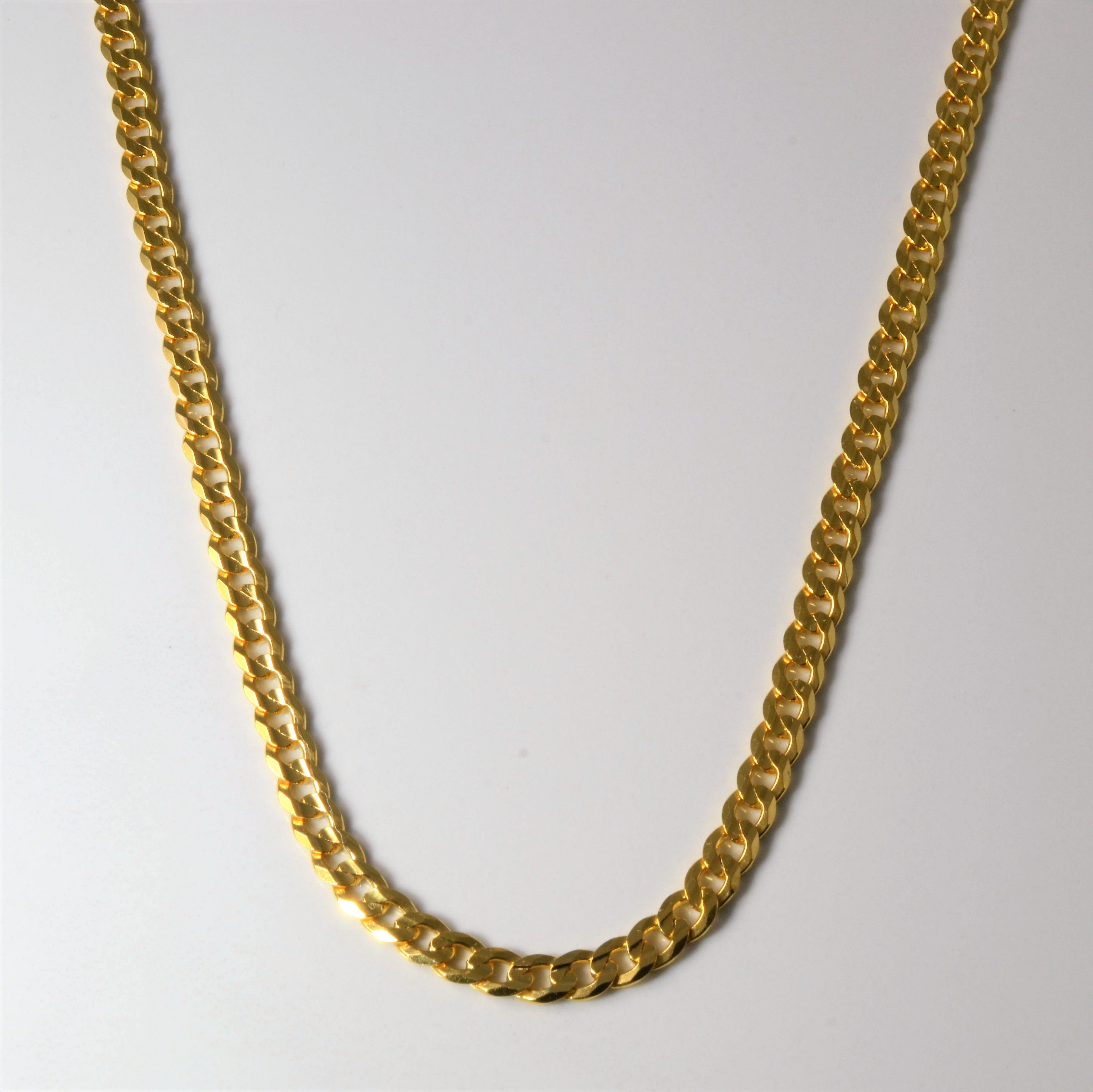 Chaîne cubaine en or jaune 22 carats | 20 pouces |