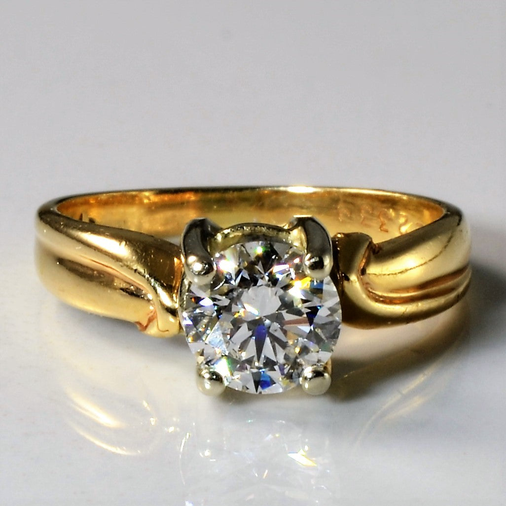 Bypass Solitaire Diamond Engagement Ring | 0.78ct | SZ 4.75 |