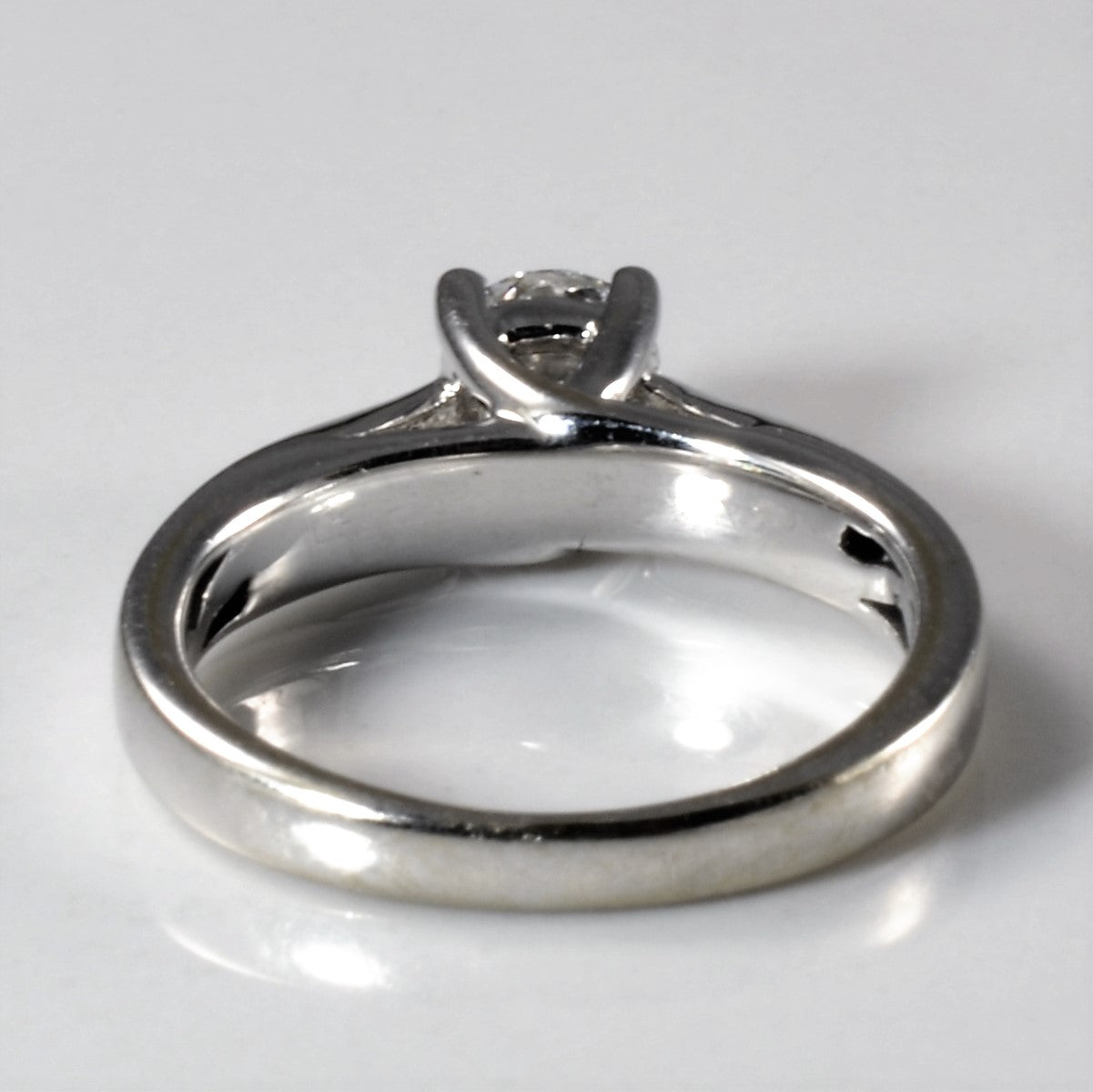 Tapered White Gold Solitaire Engagement Ring | 0.51ct | SZ 4.5 |