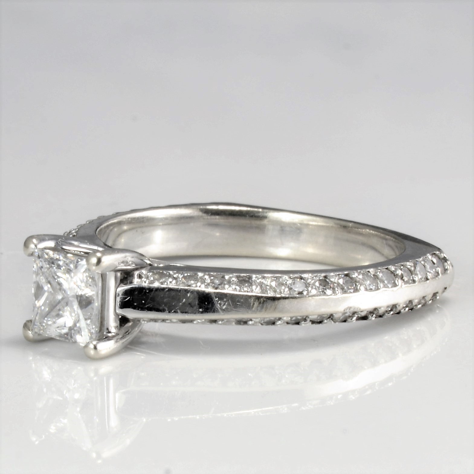 Solitaire with Accents Diamond Engagement Ring | 0.86 ctw, SZ 6.25 |
