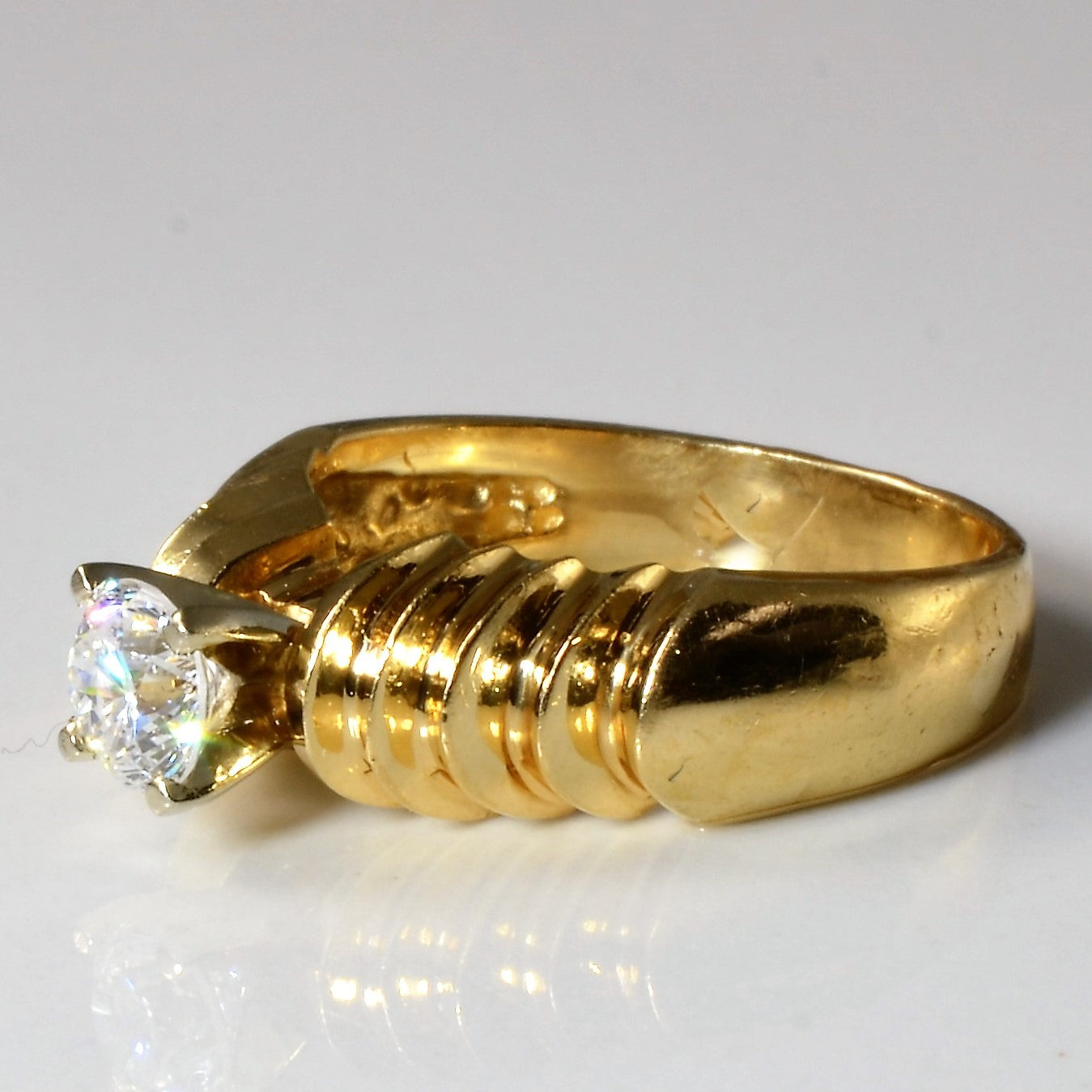 Textured Solitaire Diamond Engagement Ring | 0.42ct | SZ 5.75 |