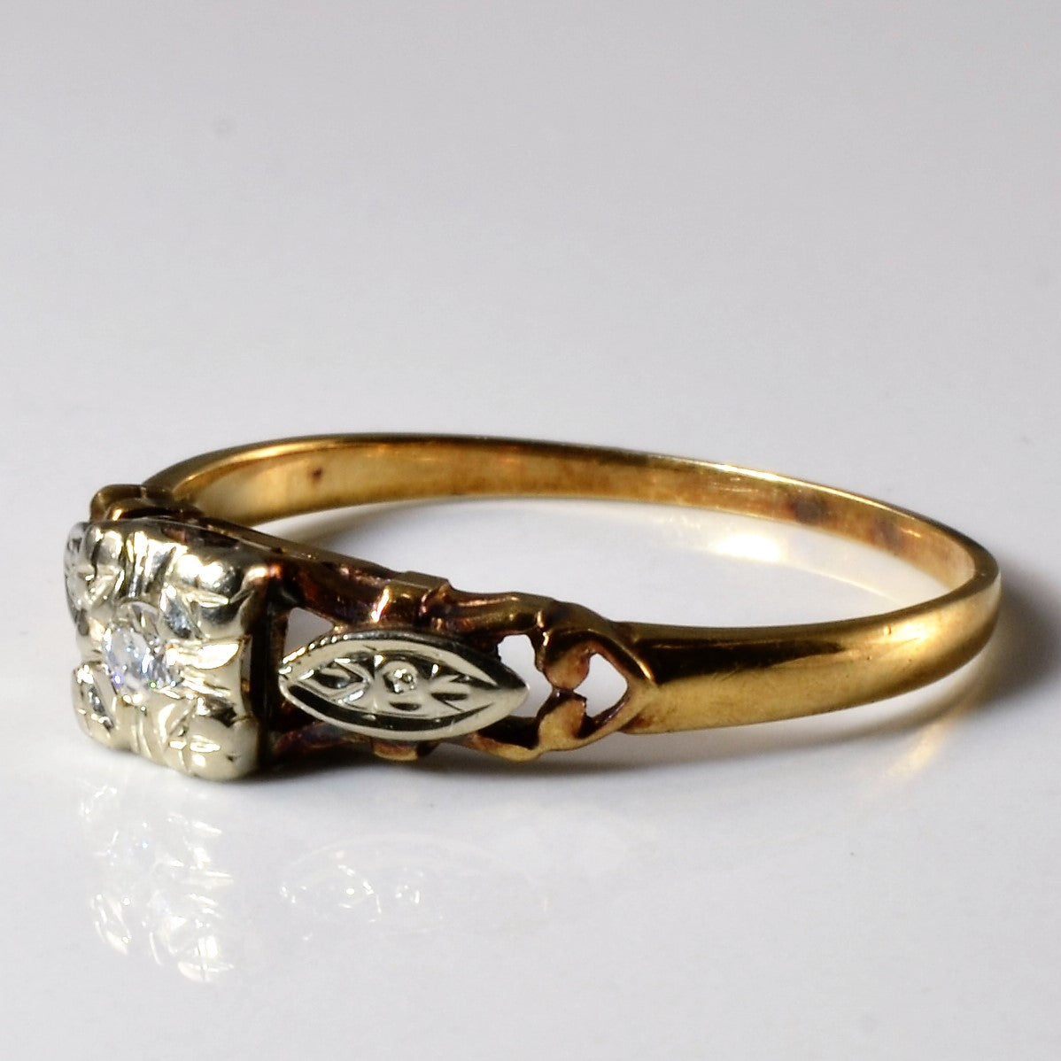 Mid Century Solitaire Ring | 0.05ct | SZ 7.75 |