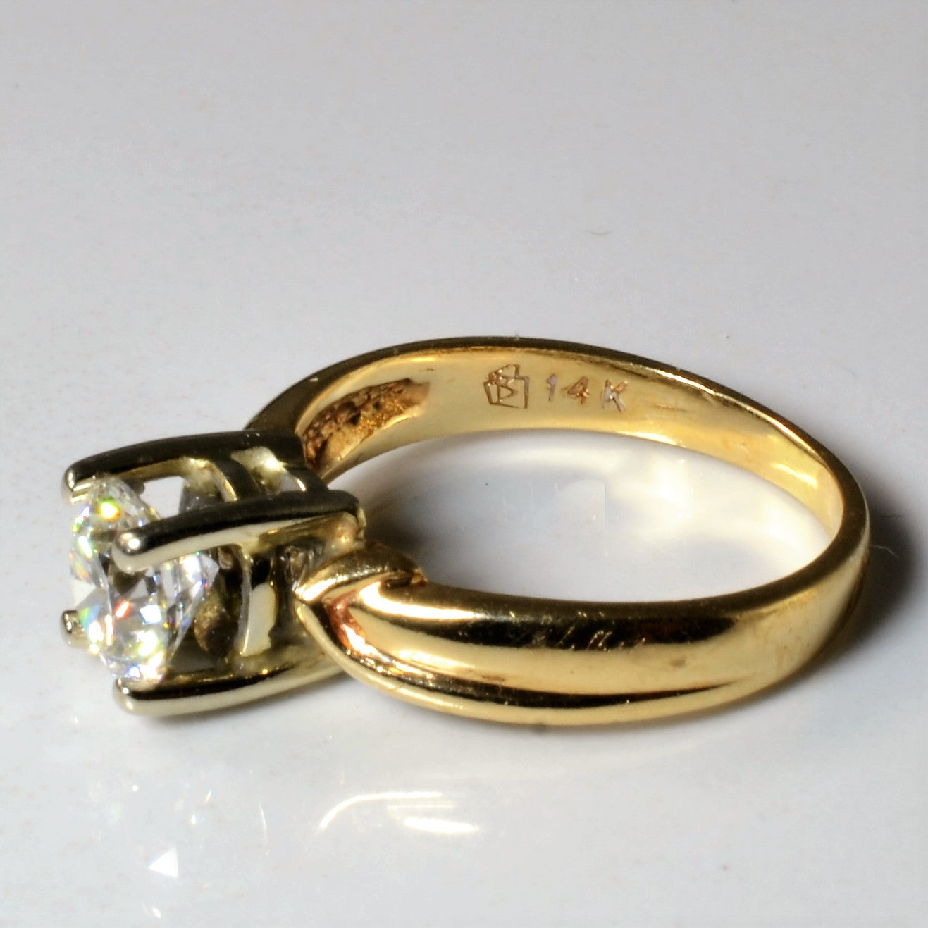 Bypass Solitaire Diamond Engagement Ring | 0.78ct | SZ 4.75 |