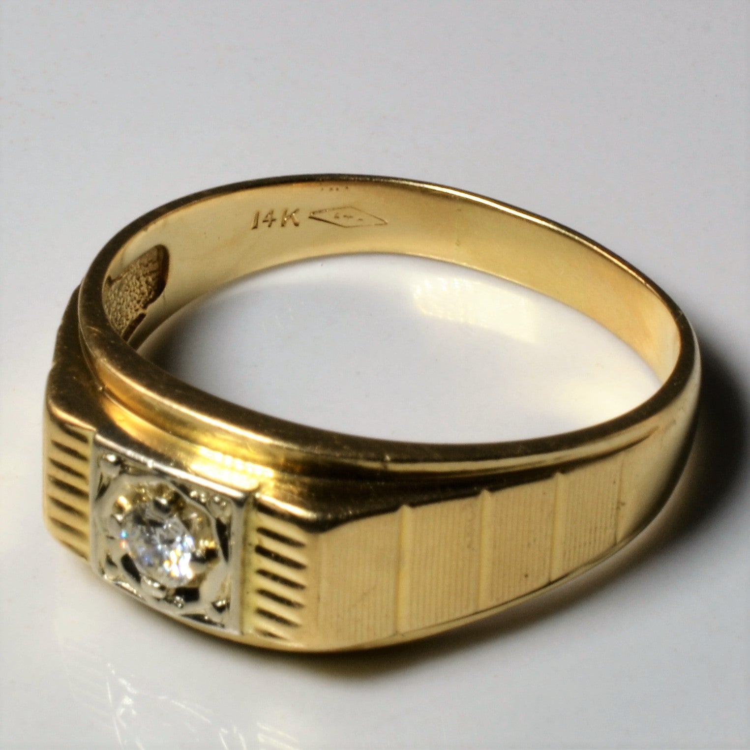 Textured Diamond Tapered Ring | 0.16ct | SZ 12.5 |