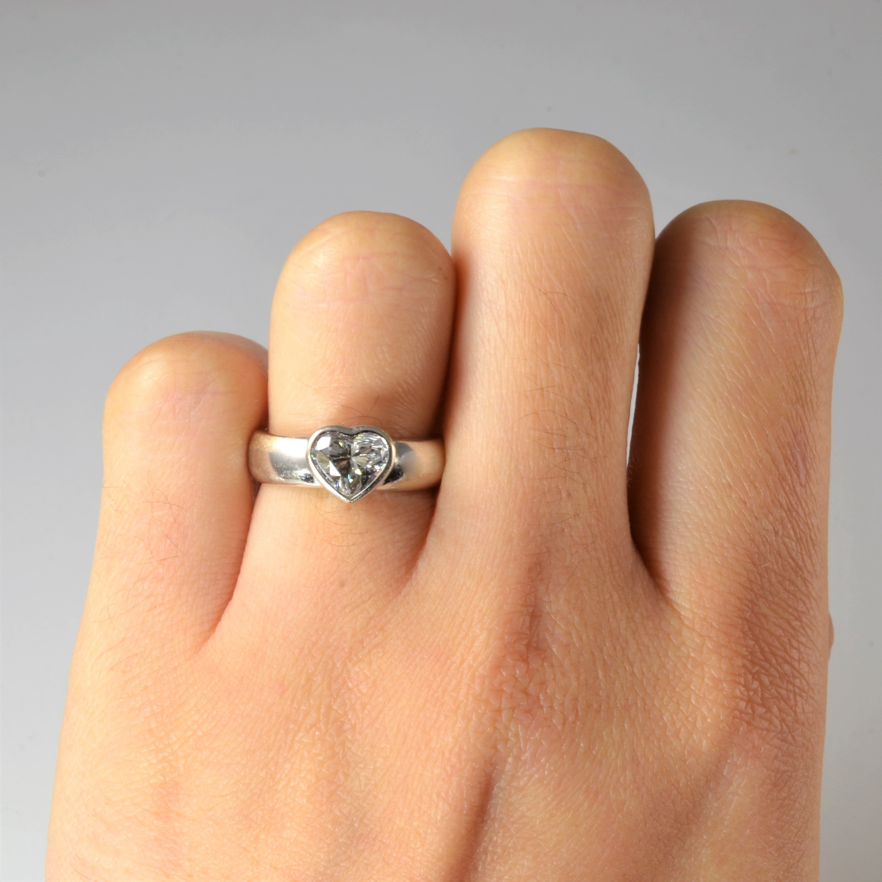 Solitaire Heart Diamond Engagement Ring | 1.01ct | SZ 4.25 |