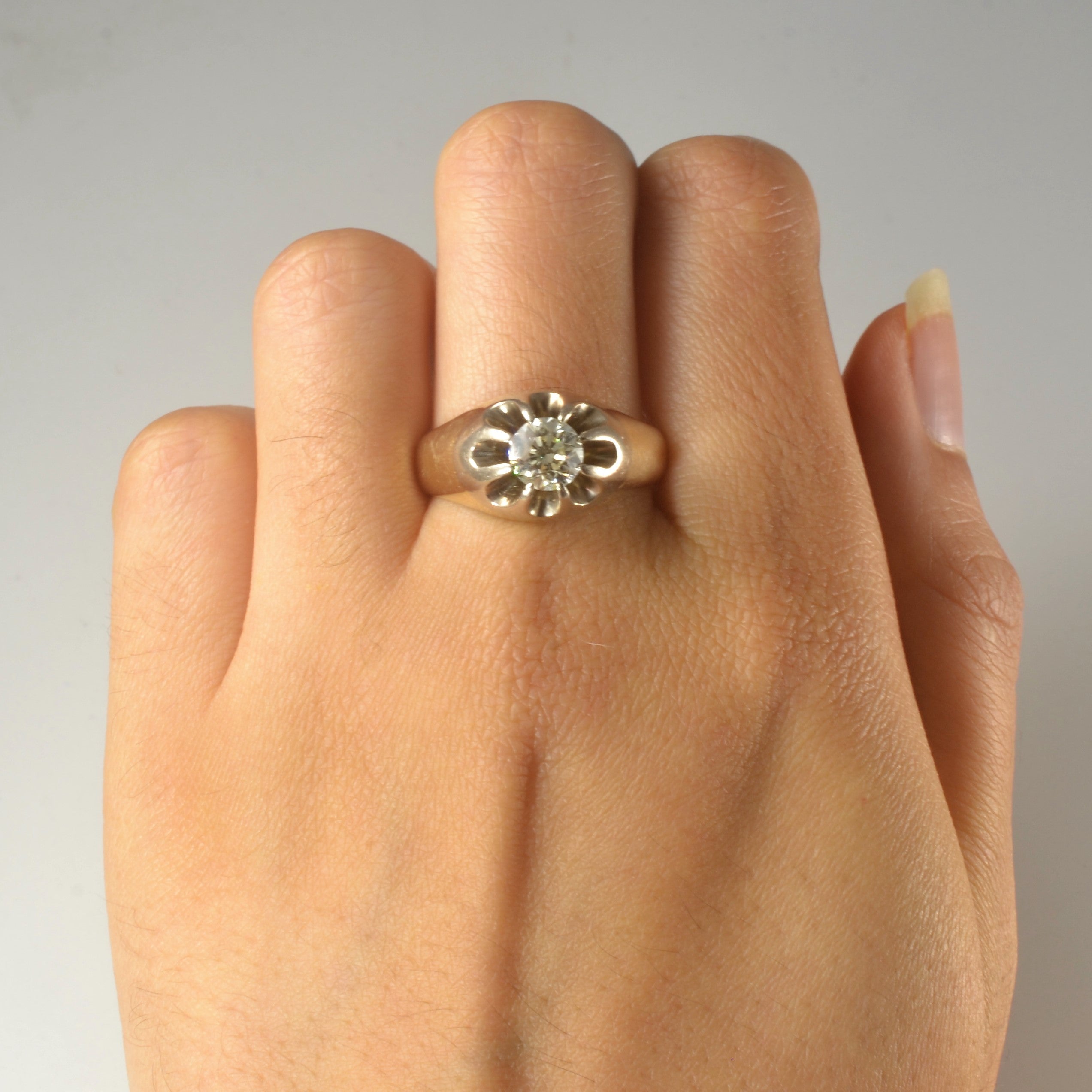 Belcher Set Solitaire Diamond Ring | 0.93ct | SZ 9 |