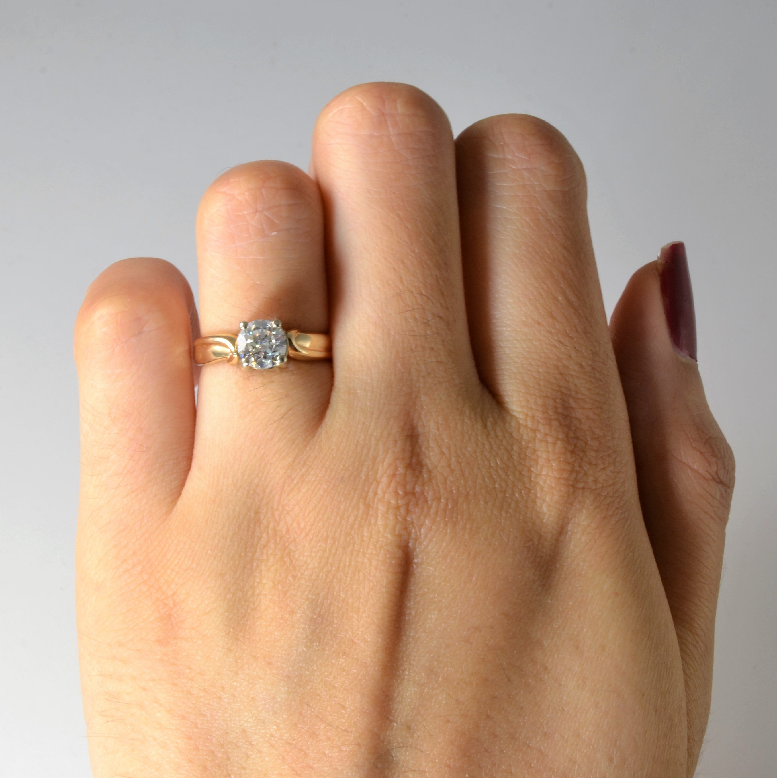 Bypass Solitaire Diamond Engagement Ring | 0.78ct | SZ 4.75 |