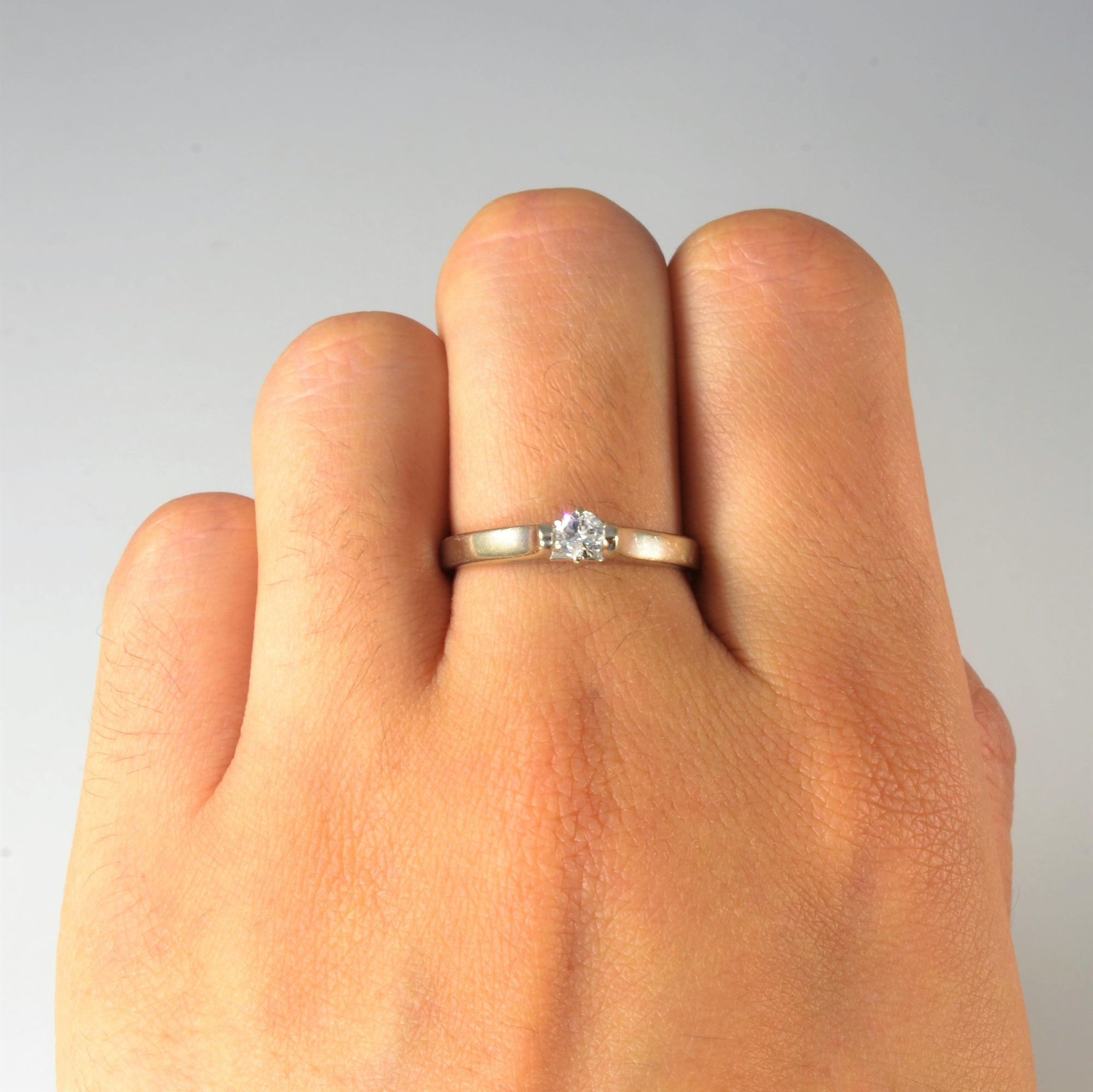 Tapered Solitaire Diamond Ring | 0.15ct | SZ 7 |