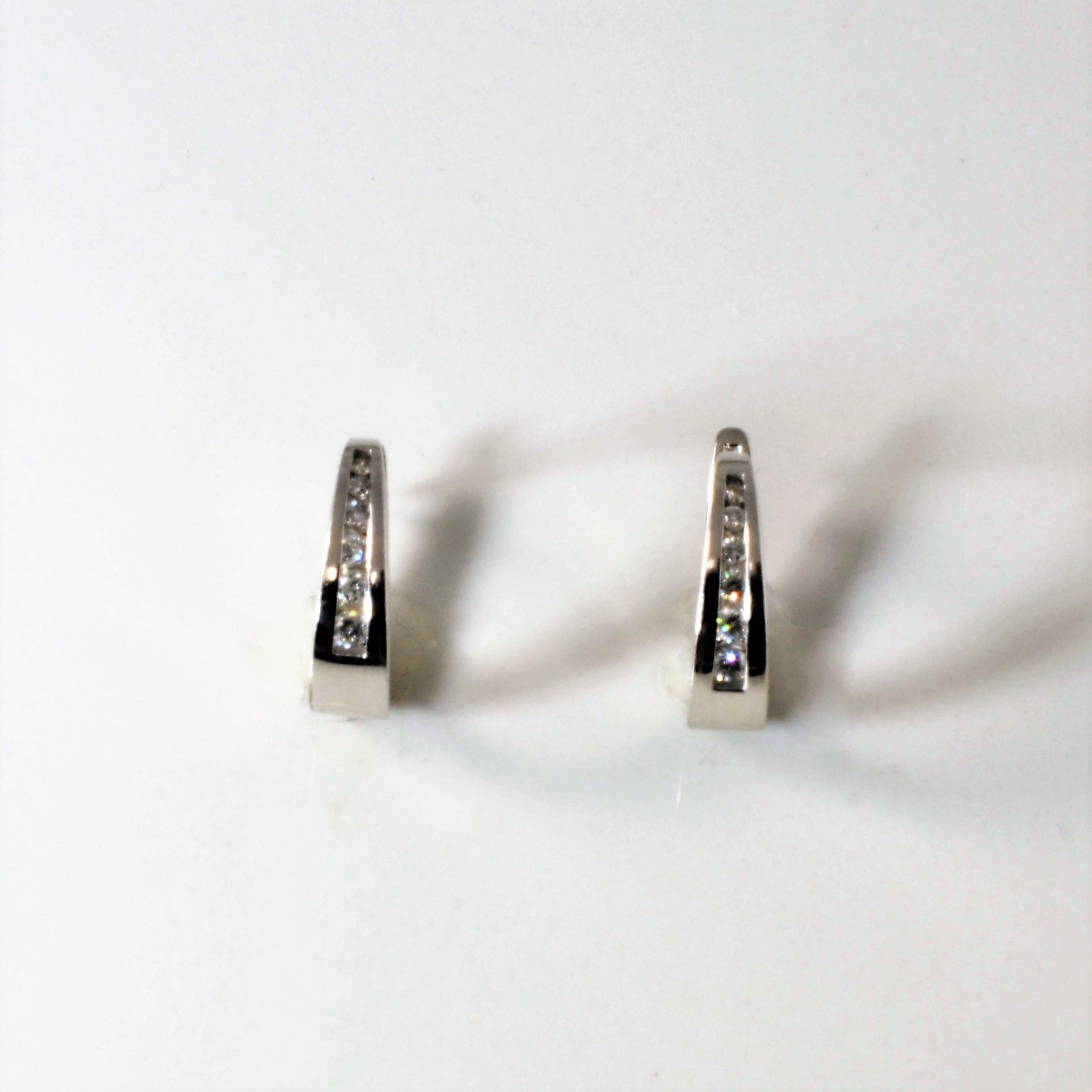 Channel Set Diamond Huggie Earrings | 0.27ctw |