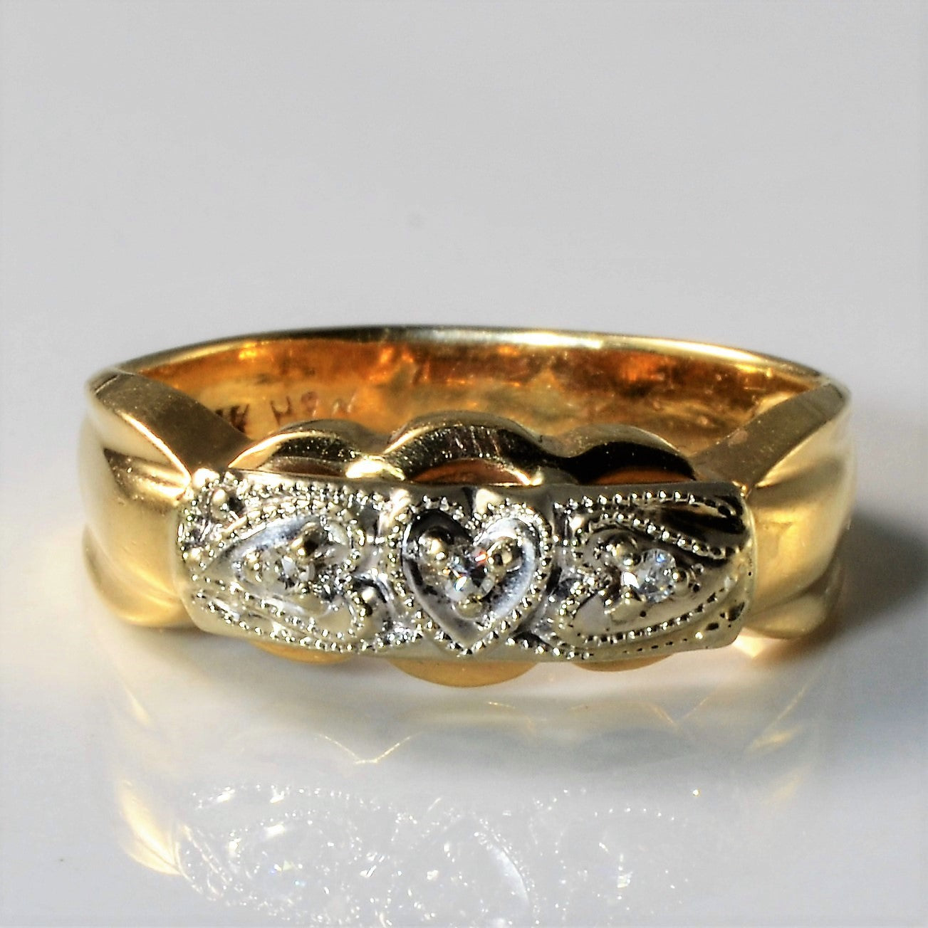 Milgrain Detailed Heart Ring | 0.025ctw | SZ 7.25 |