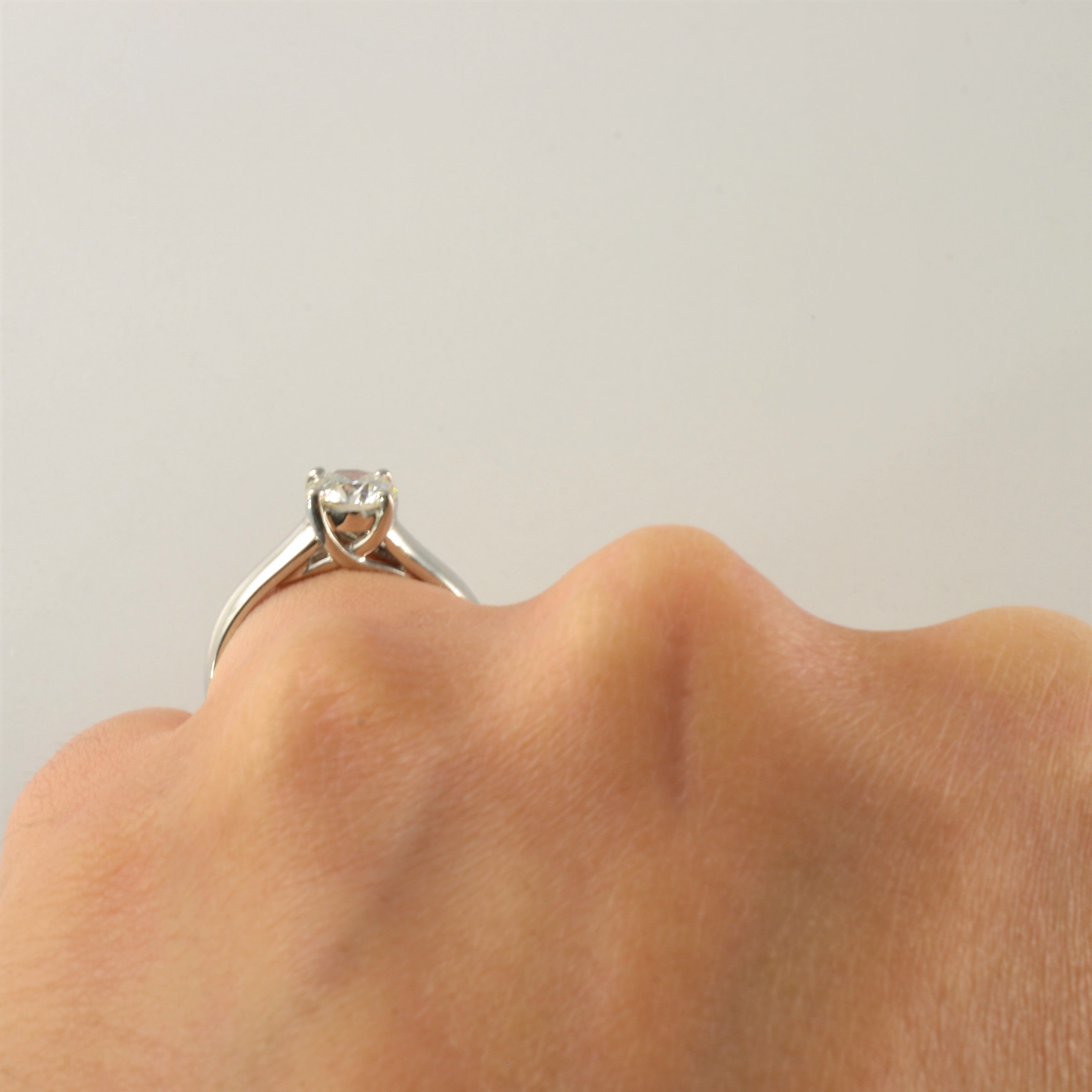 Crossed Cathedral Solitaire Diamond Ring | 0.73ct | SZ 5.5 |