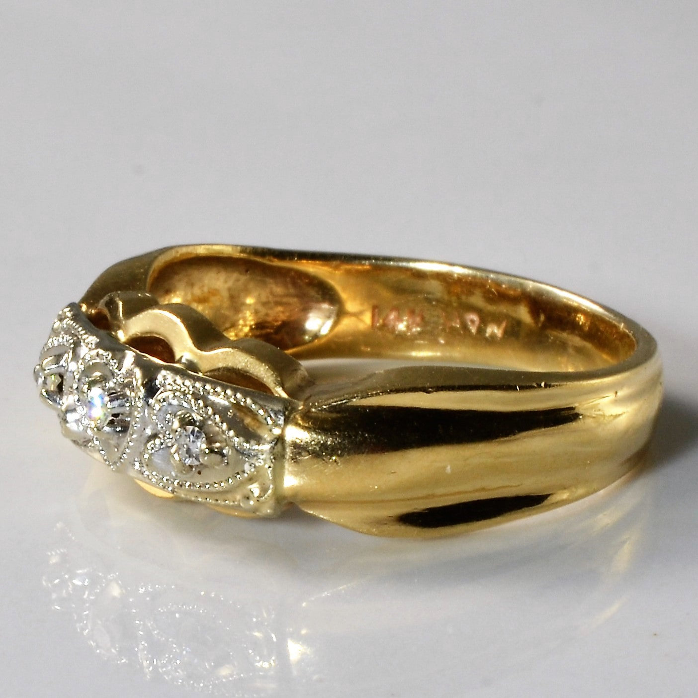 Milgrain Detailed Heart Ring | 0.025ctw | SZ 7.25 |