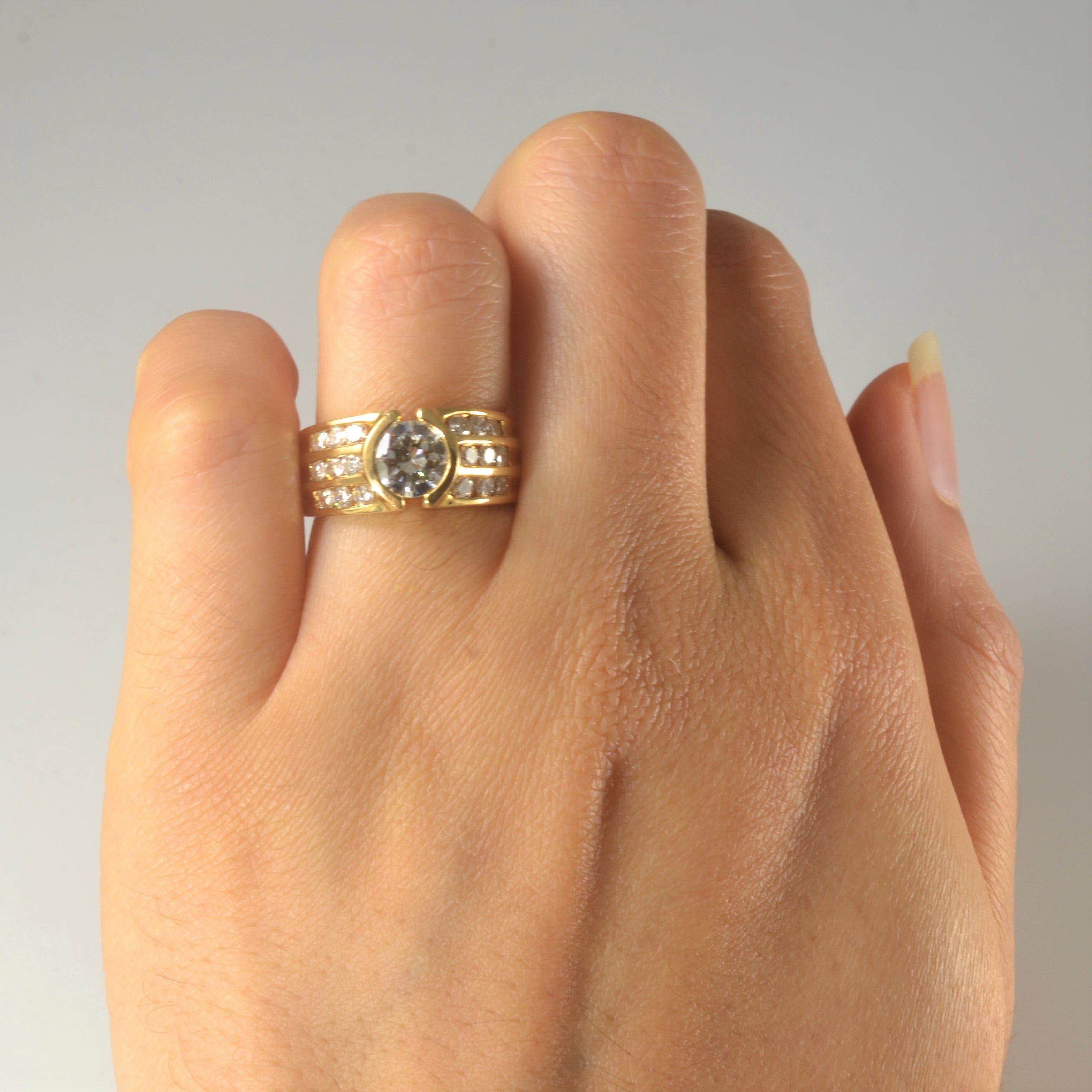 Triple Channel Semi Bezel Diamond Ring | 1.52ctw | SZ 5.5 |