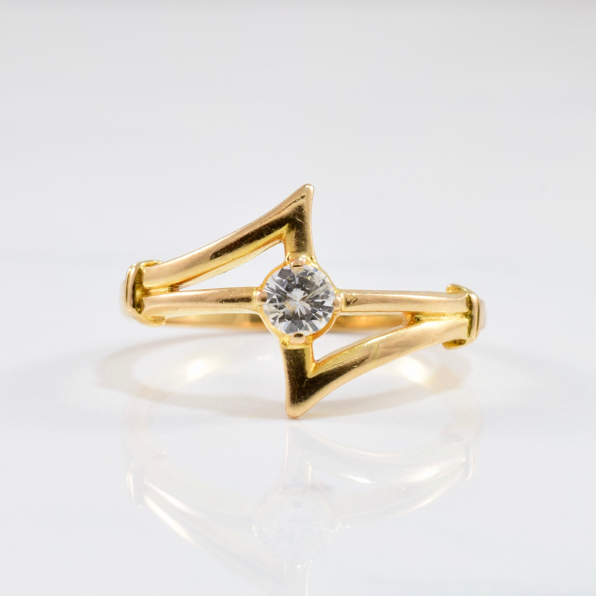 Unique Bypass Engagement Ring | 0.16 ct SZ 6.25 |