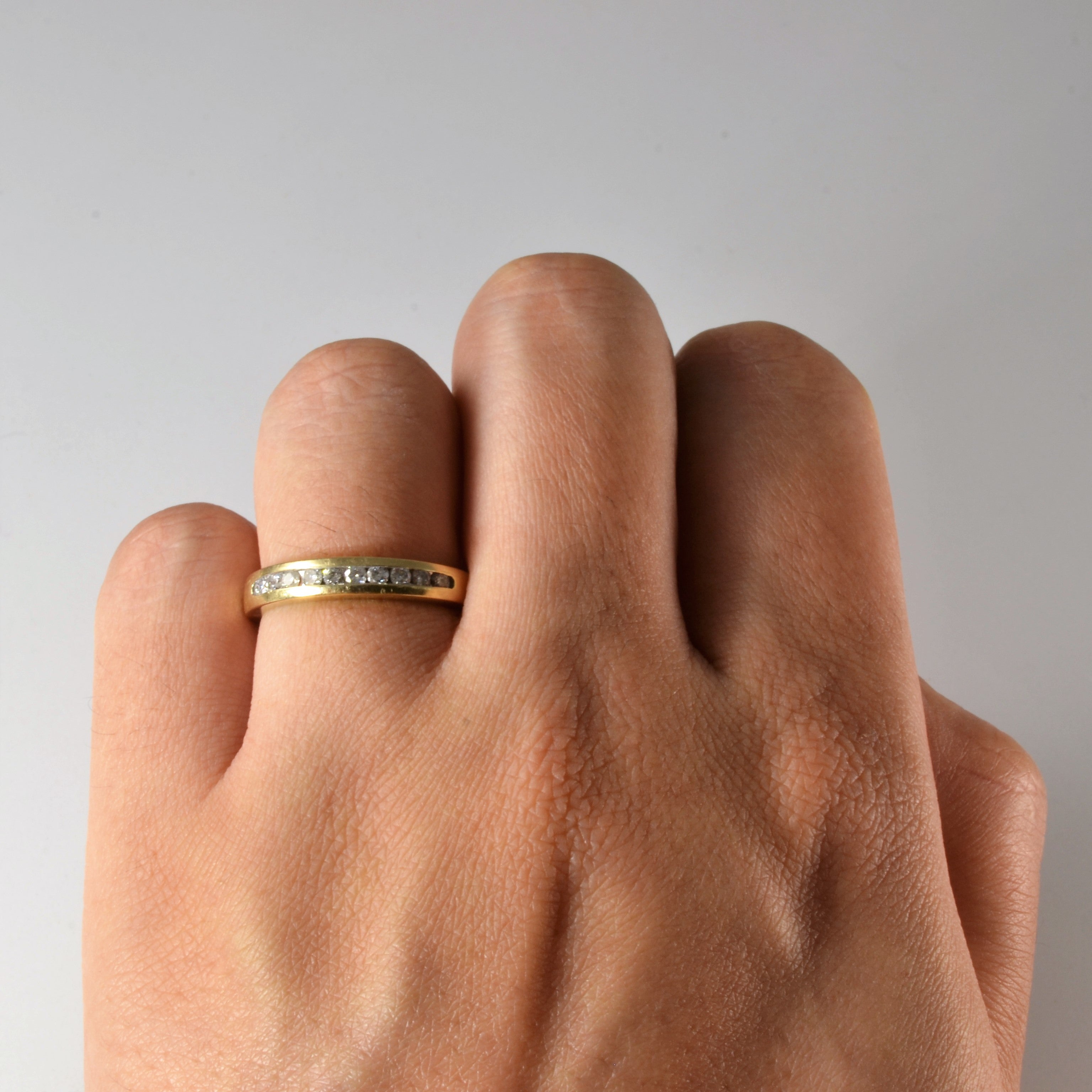 Alliance semi-éternité sertie de diamants en canal | 0,25 ct au total | Taille 6,5 |