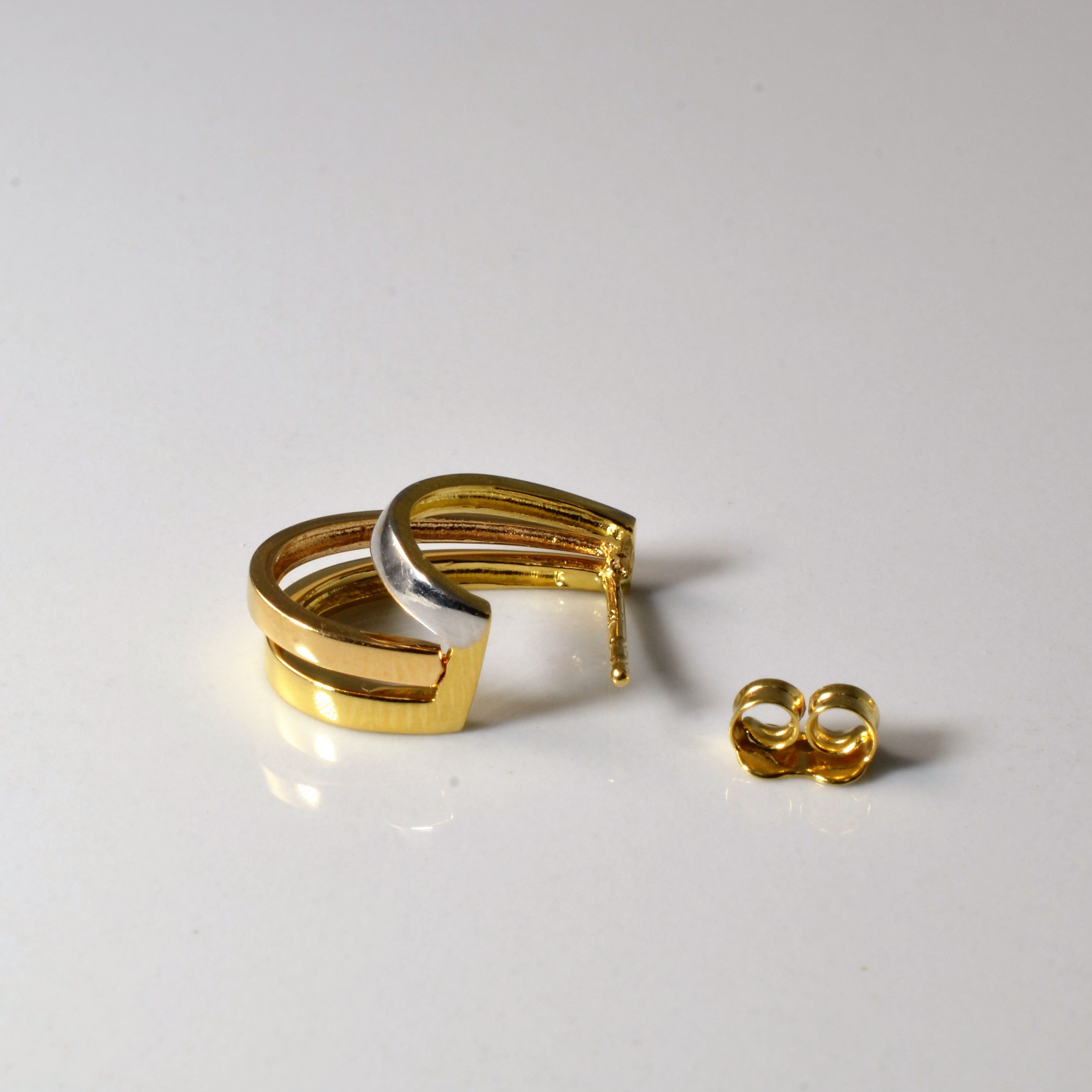Two Tone Half Hoop Earrings |