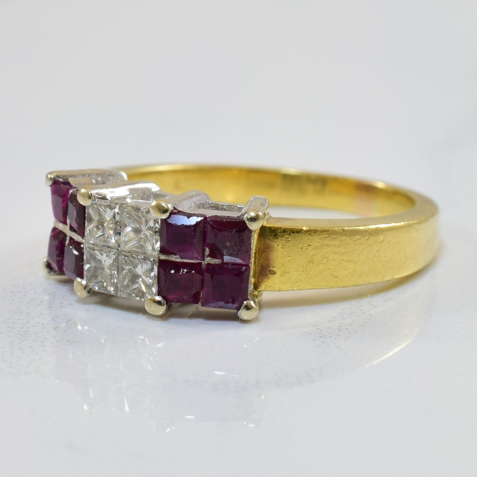 Quad Set Diamond & Ruby Ring | 0.72ctw, 0.48ctw | SZ 6.25 |